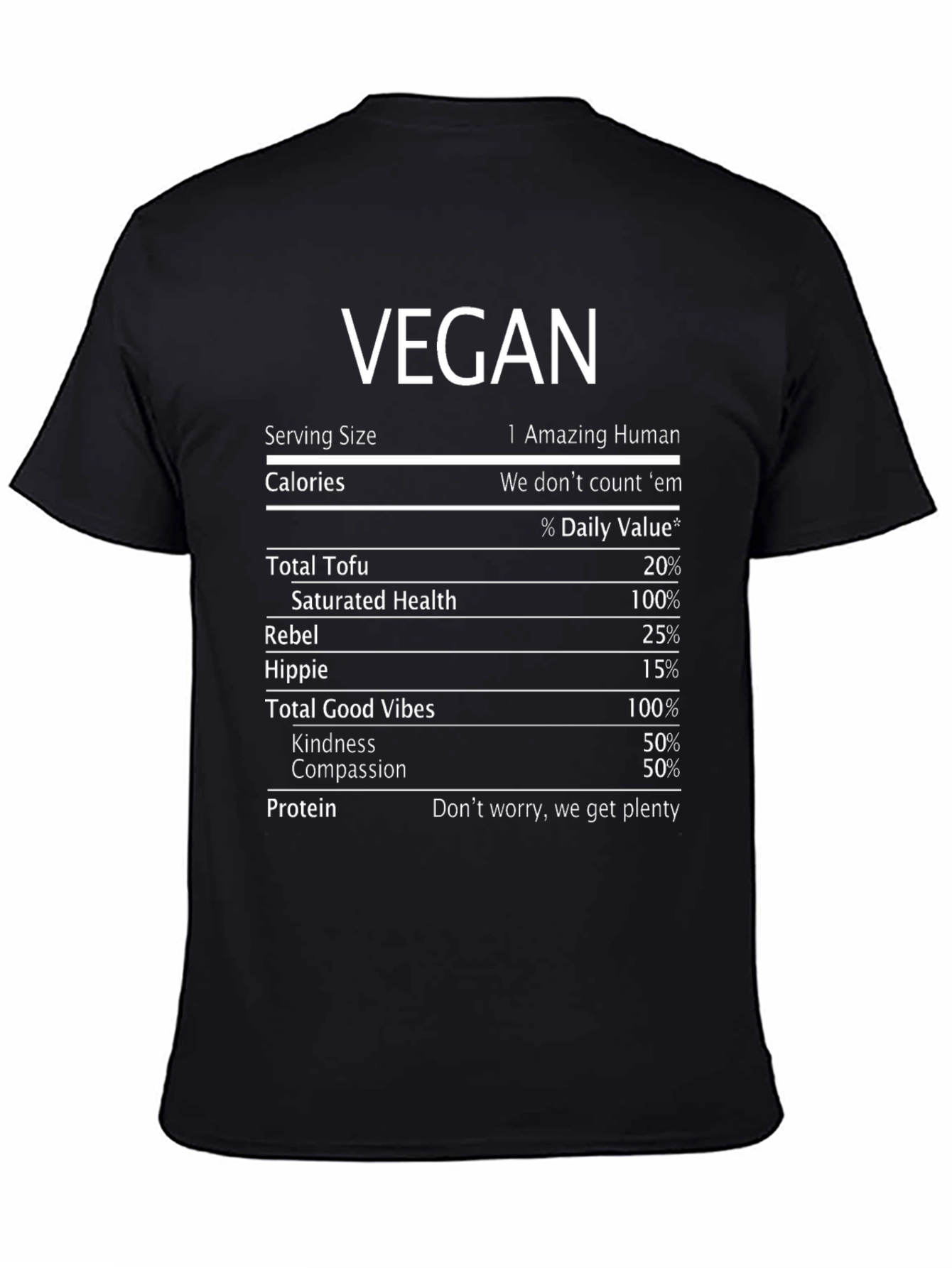 Vegan Nutritional Facts T-Shirt