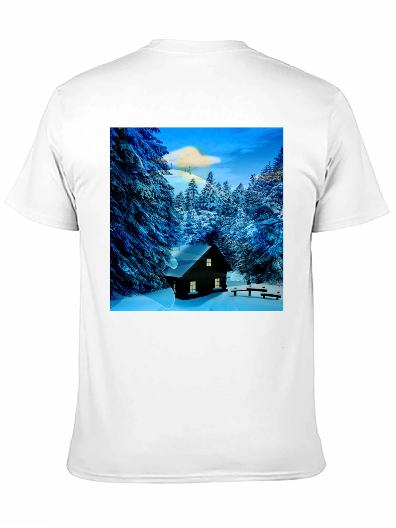Winter Cabin Graphic Tee - Cozy Style
