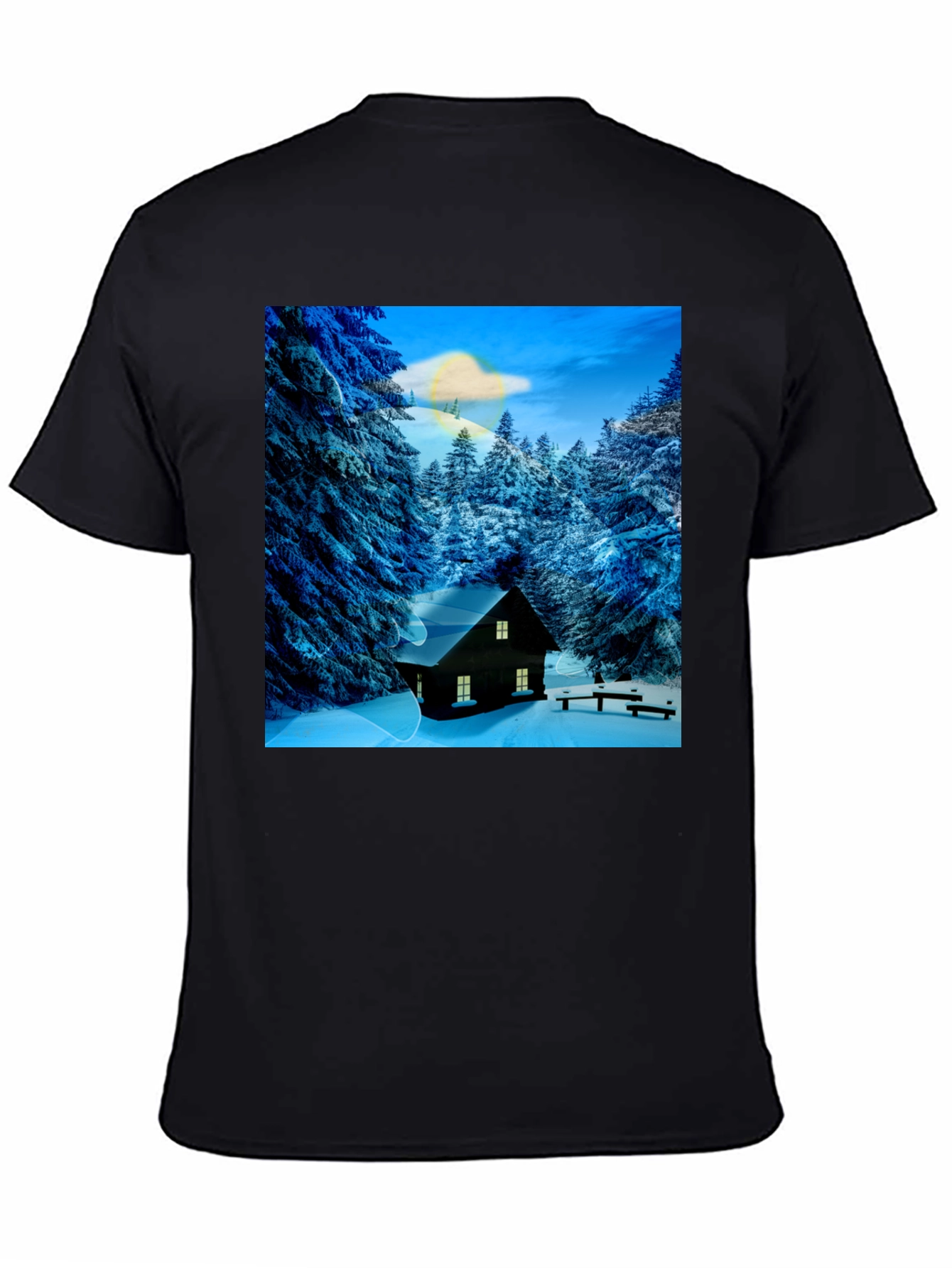 Winter Cabin Graphic Tee - Cozy Style
