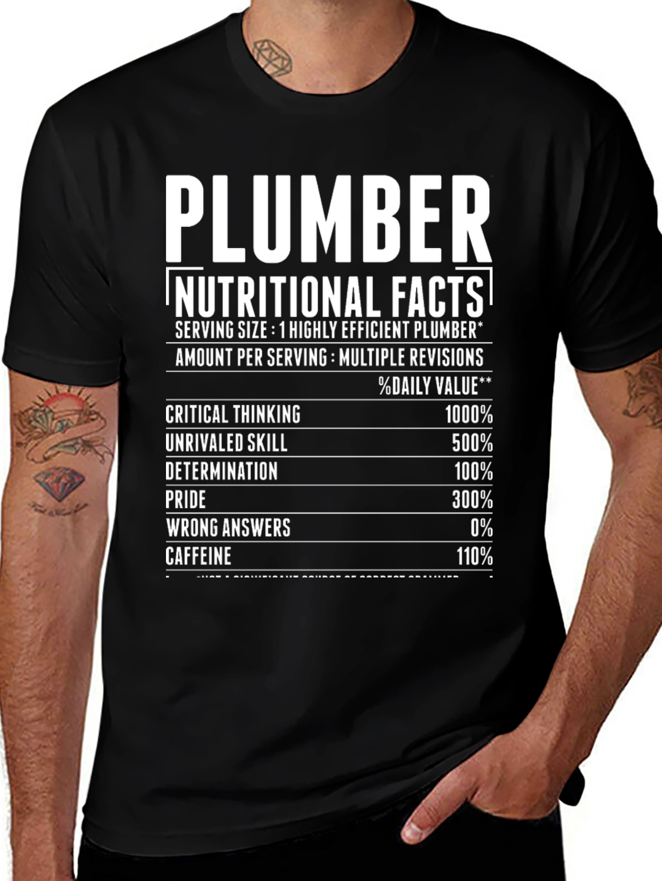 Plumber Nutritional Facts Graphic Tee