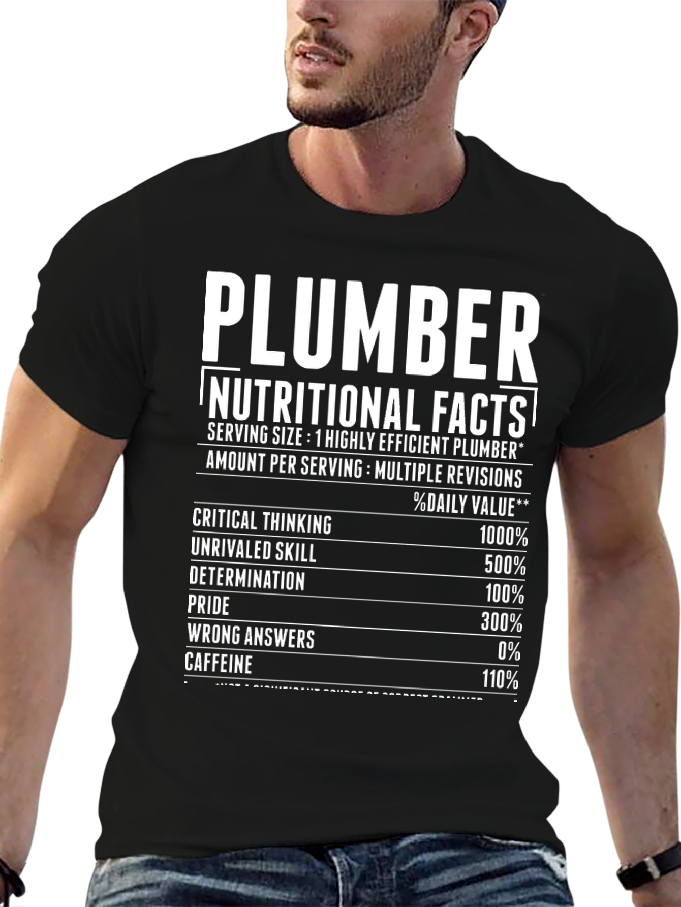 Plumber Nutritional Facts Graphic Tee