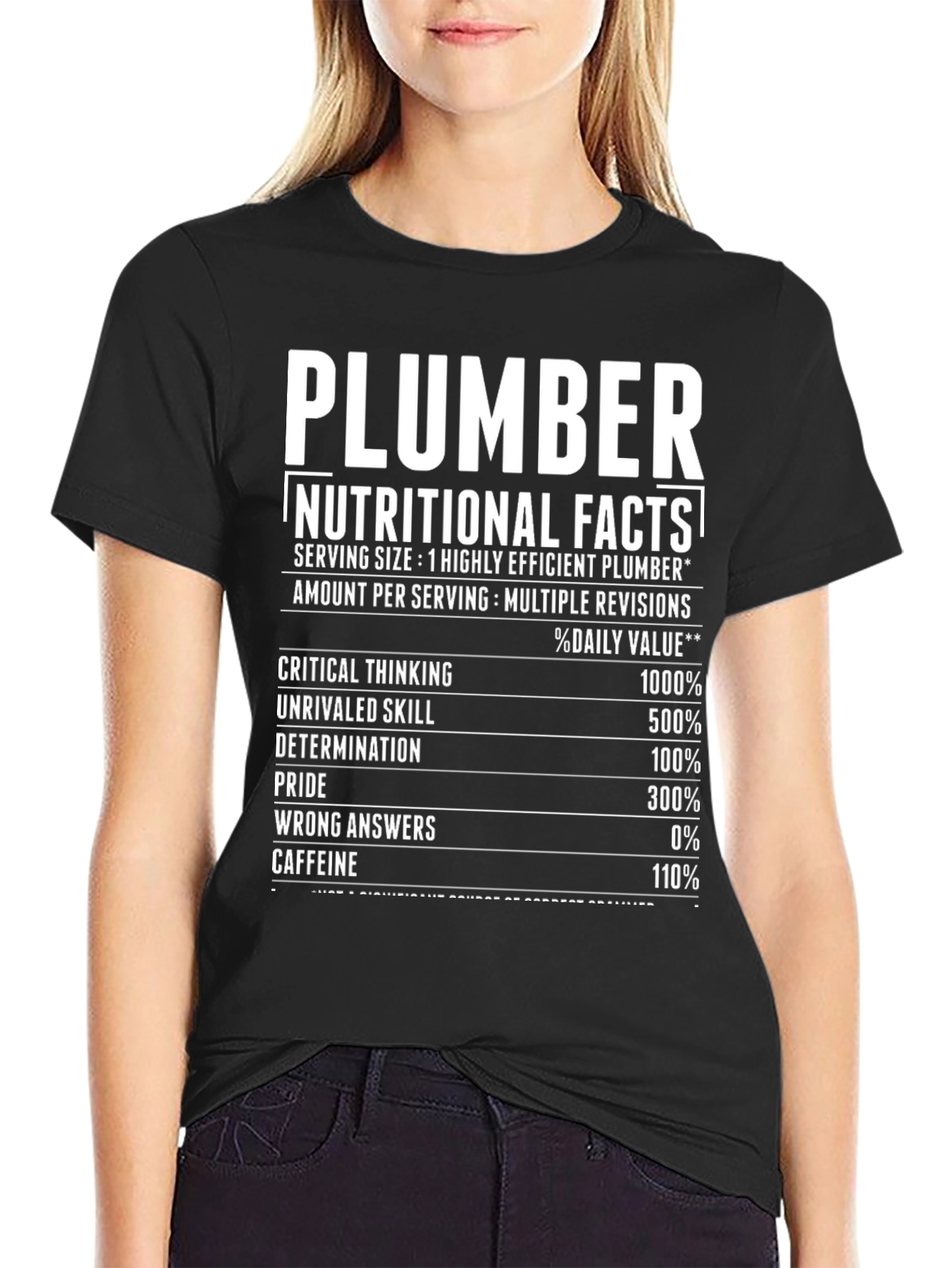Plumber Nutritional Facts Graphic Tee