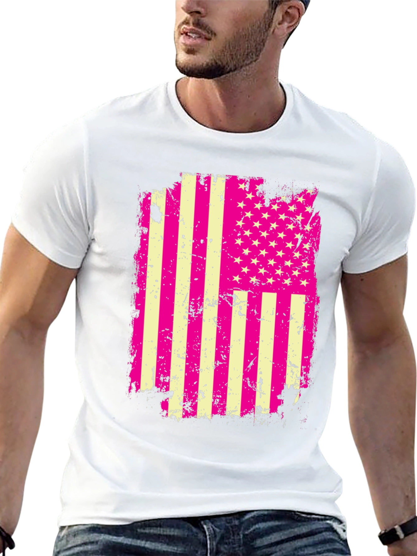 USA Flag Graphic Tee - Patriotic Style