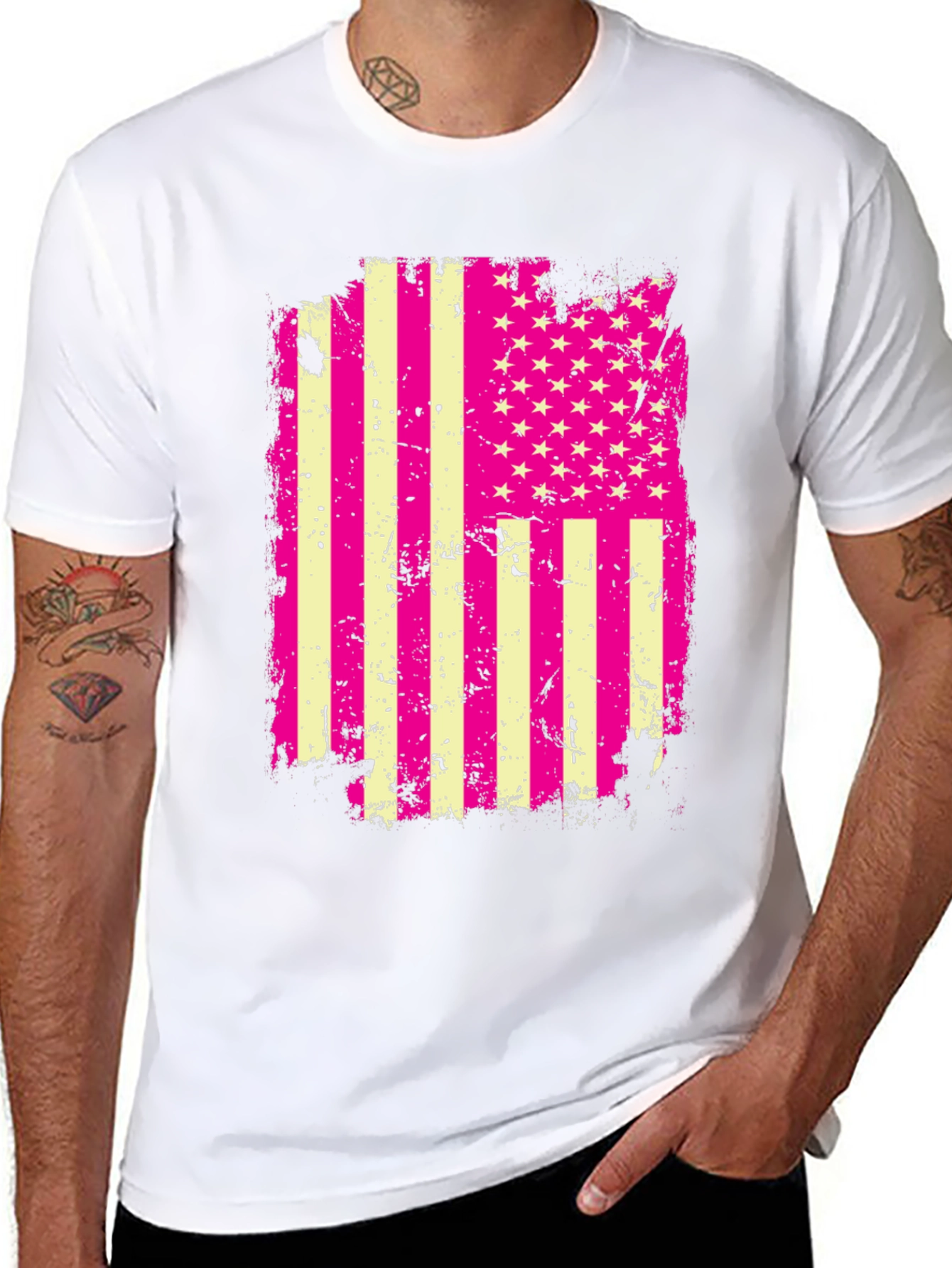 USA Flag Graphic Tee - Patriotic Style