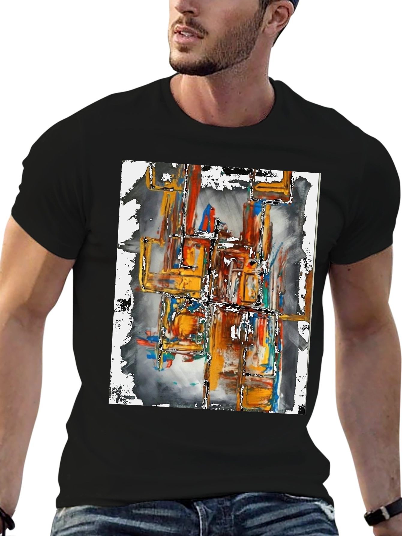 Abstract Art Graphic Tee - Modern Streetwear Shirt