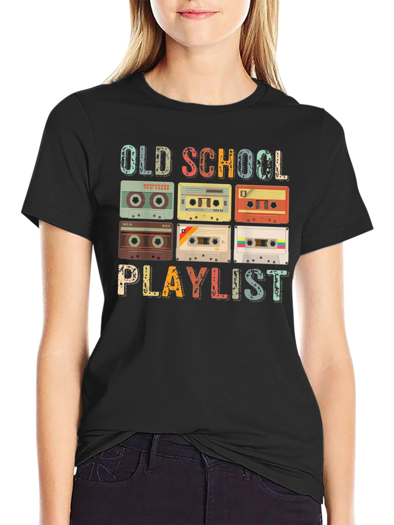 Old School Playlist Cassette Tape Graphic Tee