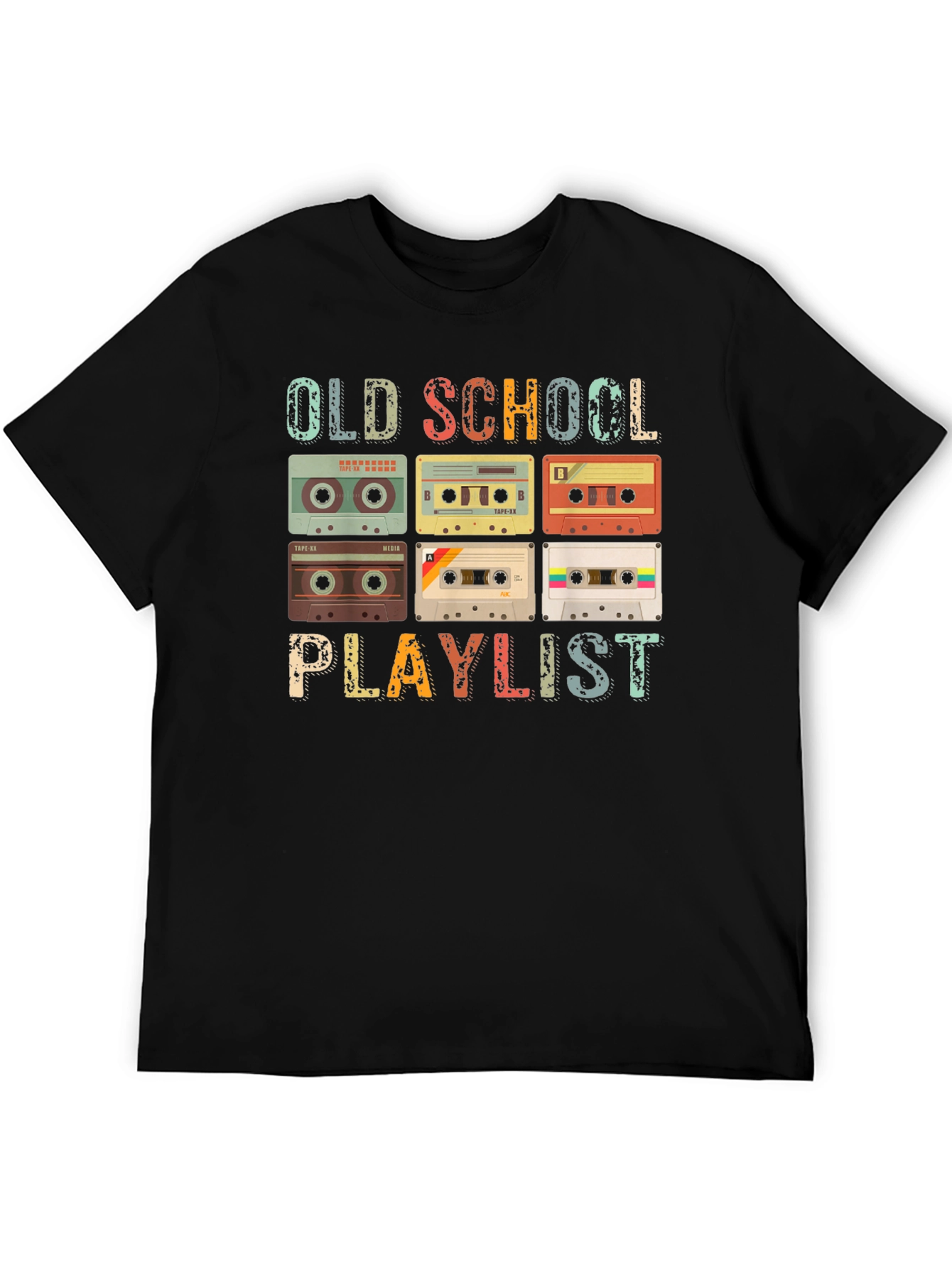 Old School Playlist Cassette Tape Graphic Tee