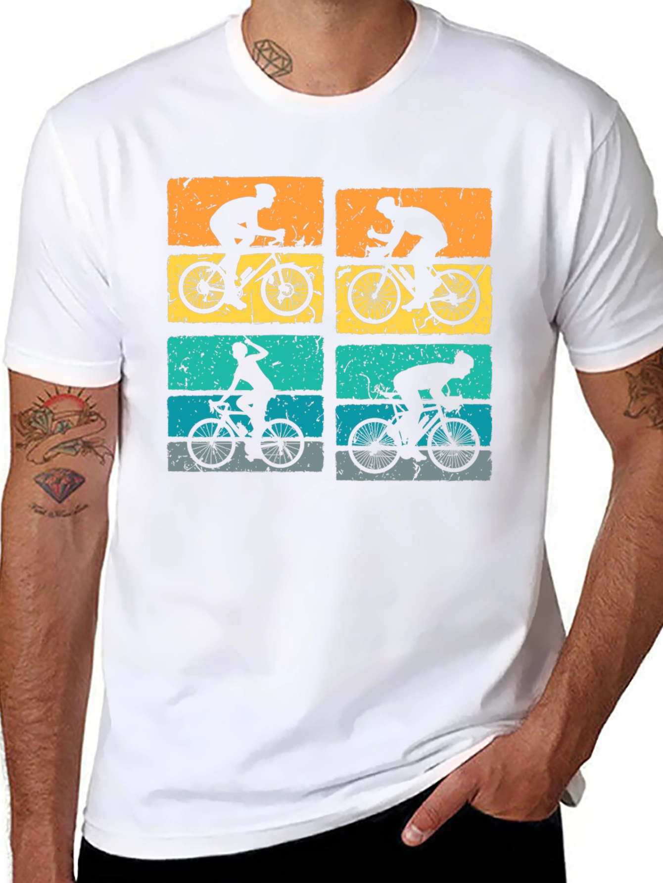 Retro Cycling Silhouette Graphic Tee