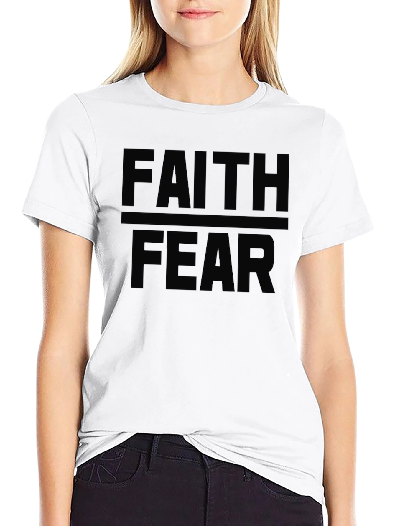 Faith Over Fear Graphic T-Shirt - Black