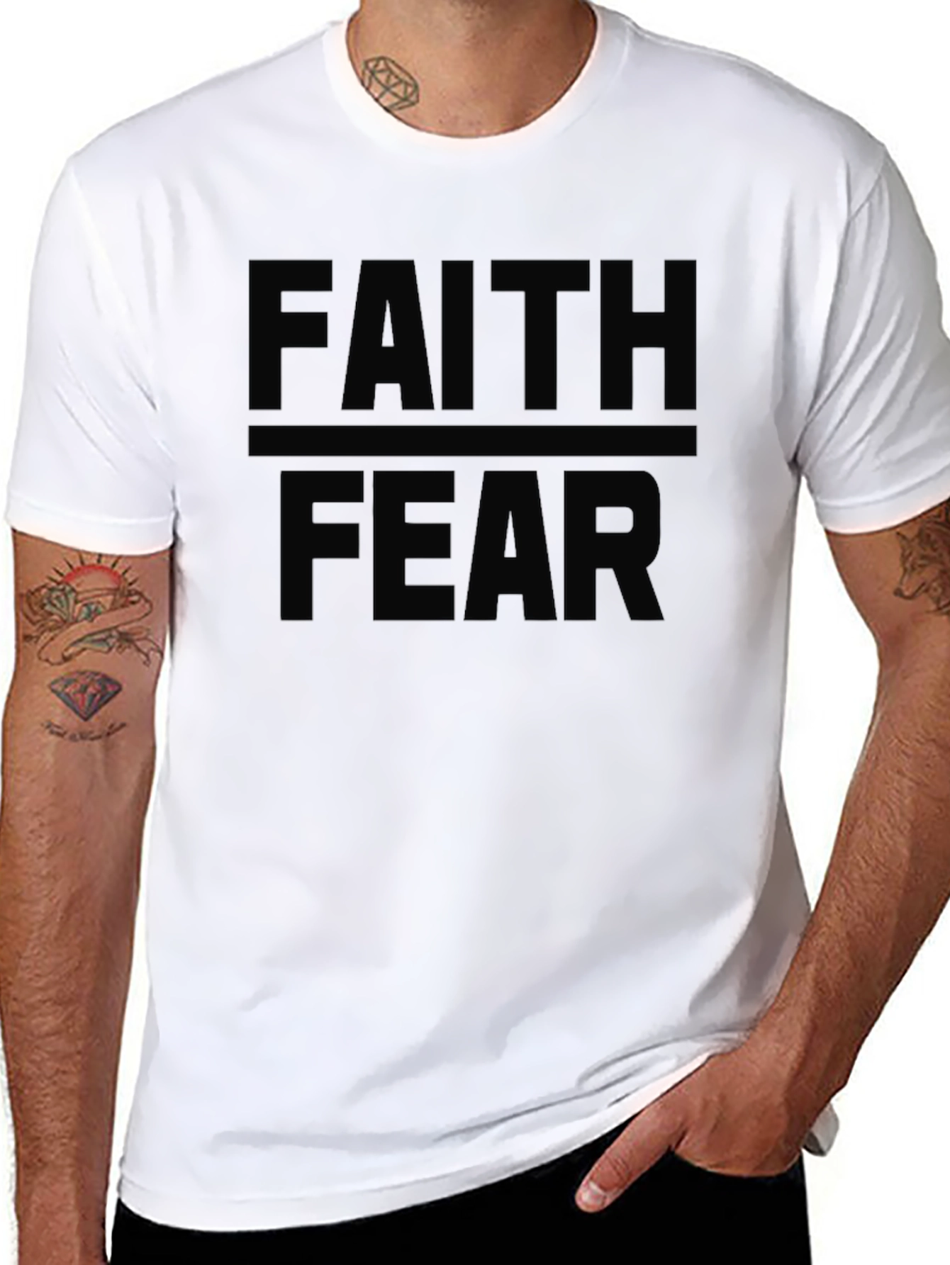 Faith Over Fear Graphic T-Shirt - Black