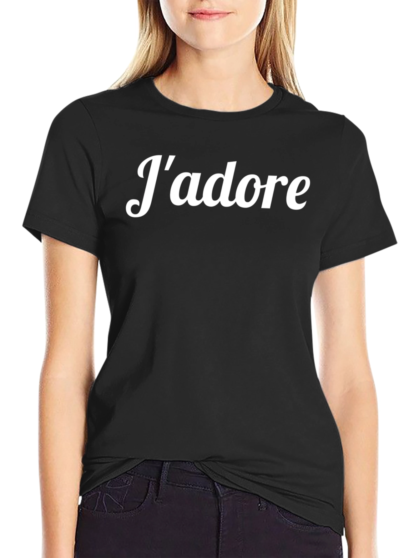 Jadore Graphic Tee - Stylish Black Cotton T-Shirt