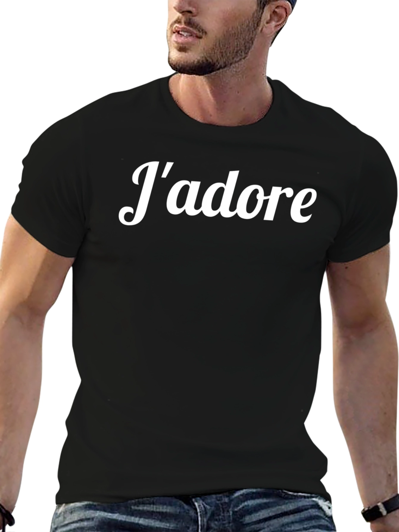 Jadore Graphic Tee - Stylish Black Cotton T-Shirt