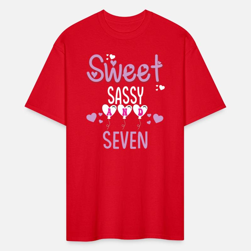 Kids Happy 7th Birthday Sweet Sassy and Seven Girl
