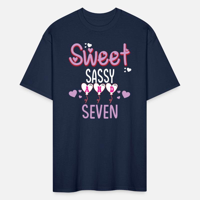 Kids Happy 7th Birthday Sweet Sassy and Seven Girl