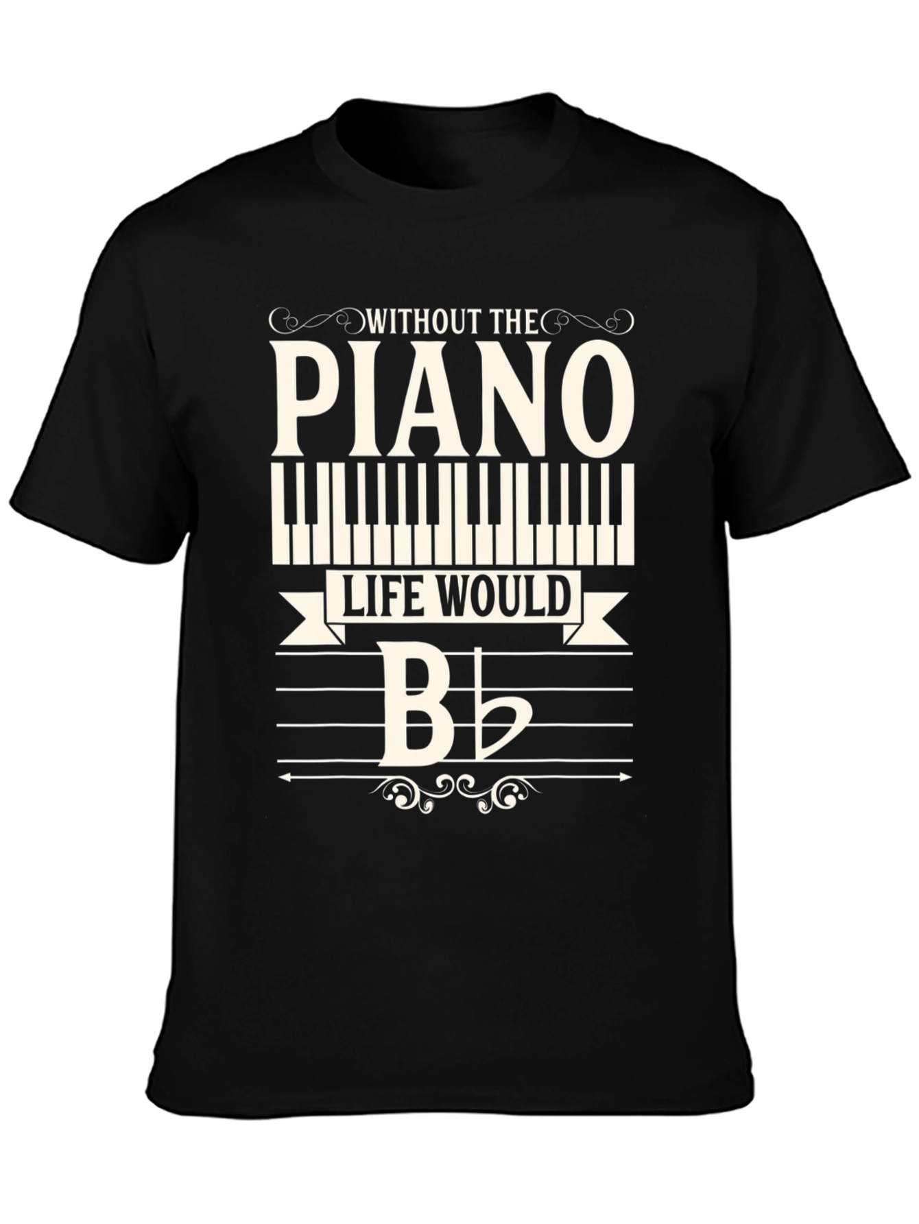 Piano T-Shirt - Musical Flat Note B
