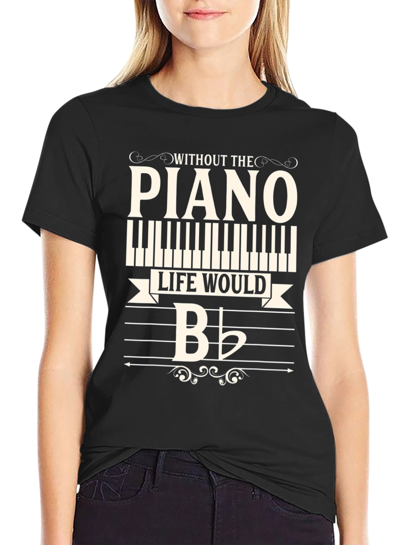 Piano T-Shirt - Musical Flat Note B