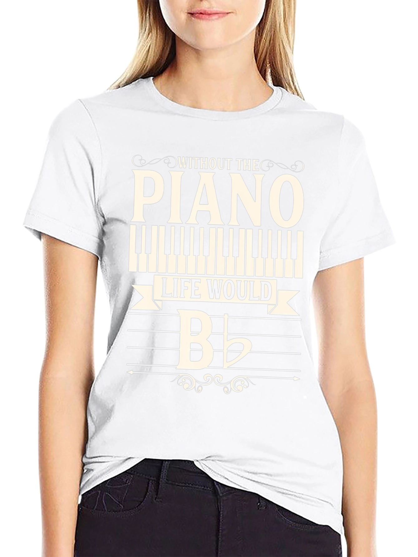 Piano T-Shirt - Musical Flat Note B