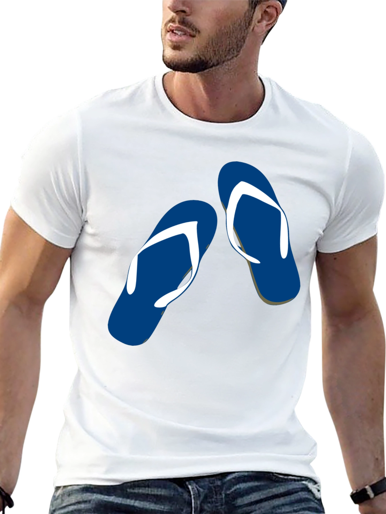 Flip Flop Graphic Tee - Black Cotton Comfort