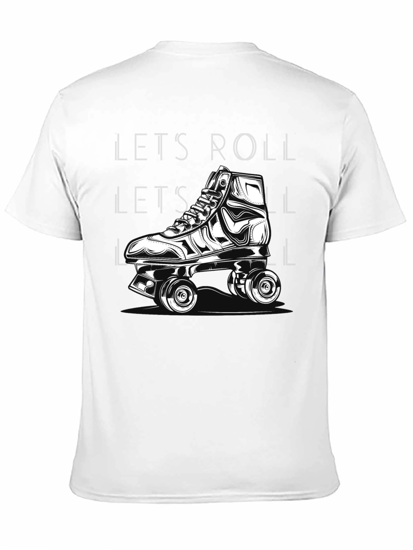 Lets Roll Graphic T-Shirt - Roller Skate Design