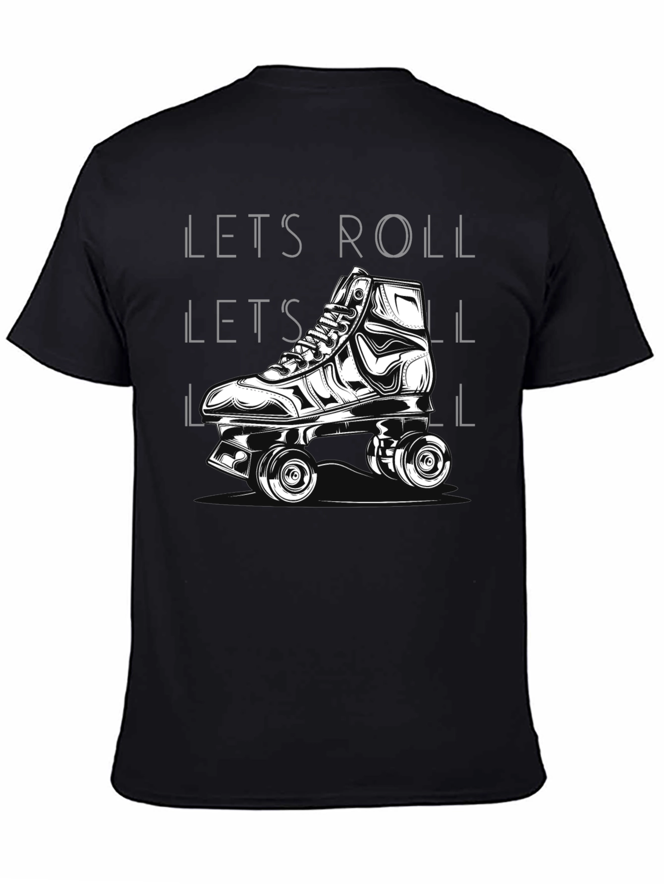 Lets Roll Graphic T-Shirt - Roller Skate Design