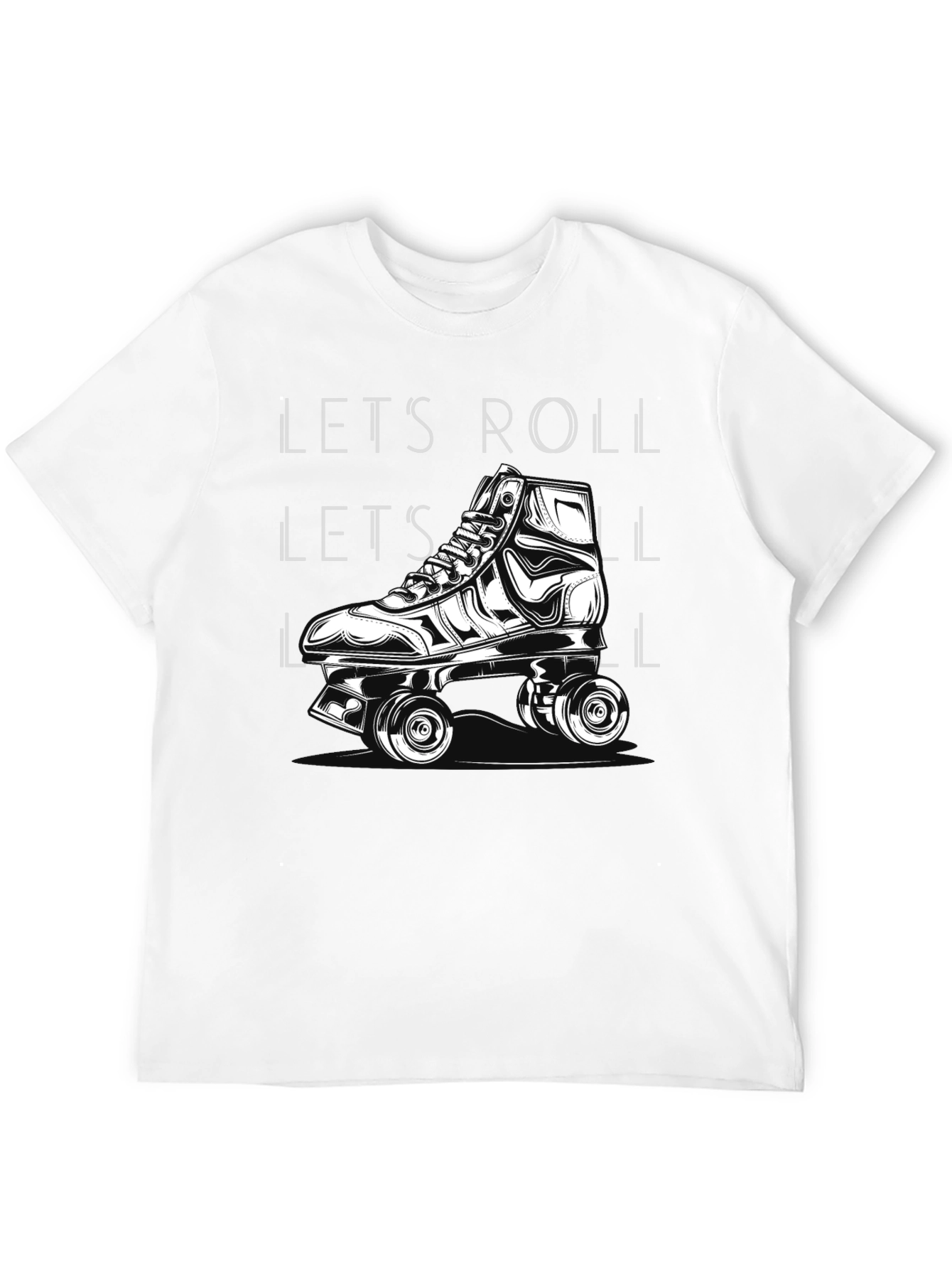 Lets Roll Graphic T-Shirt - Roller Skate Design