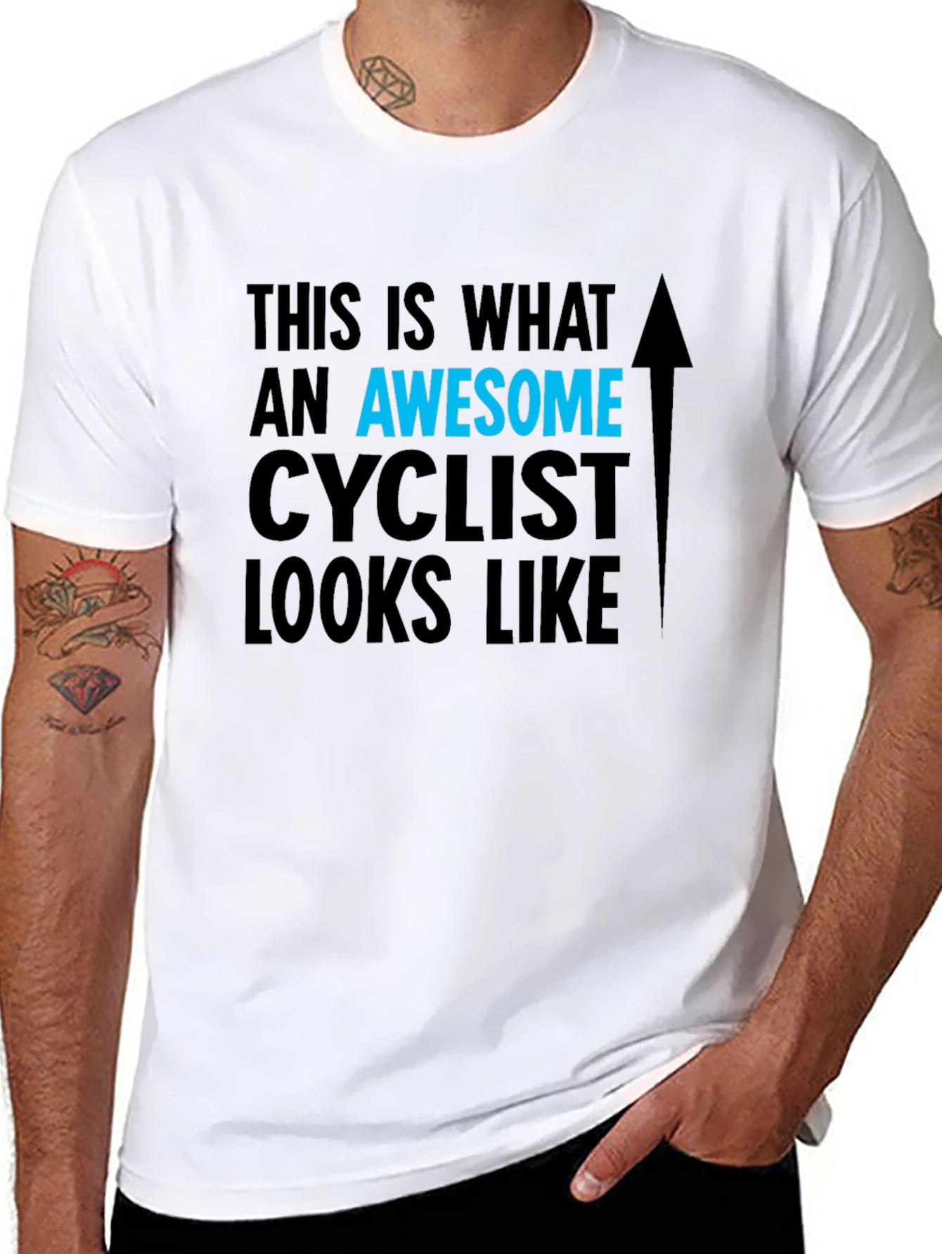 Awesome Cyclist Graphic Tee - Black