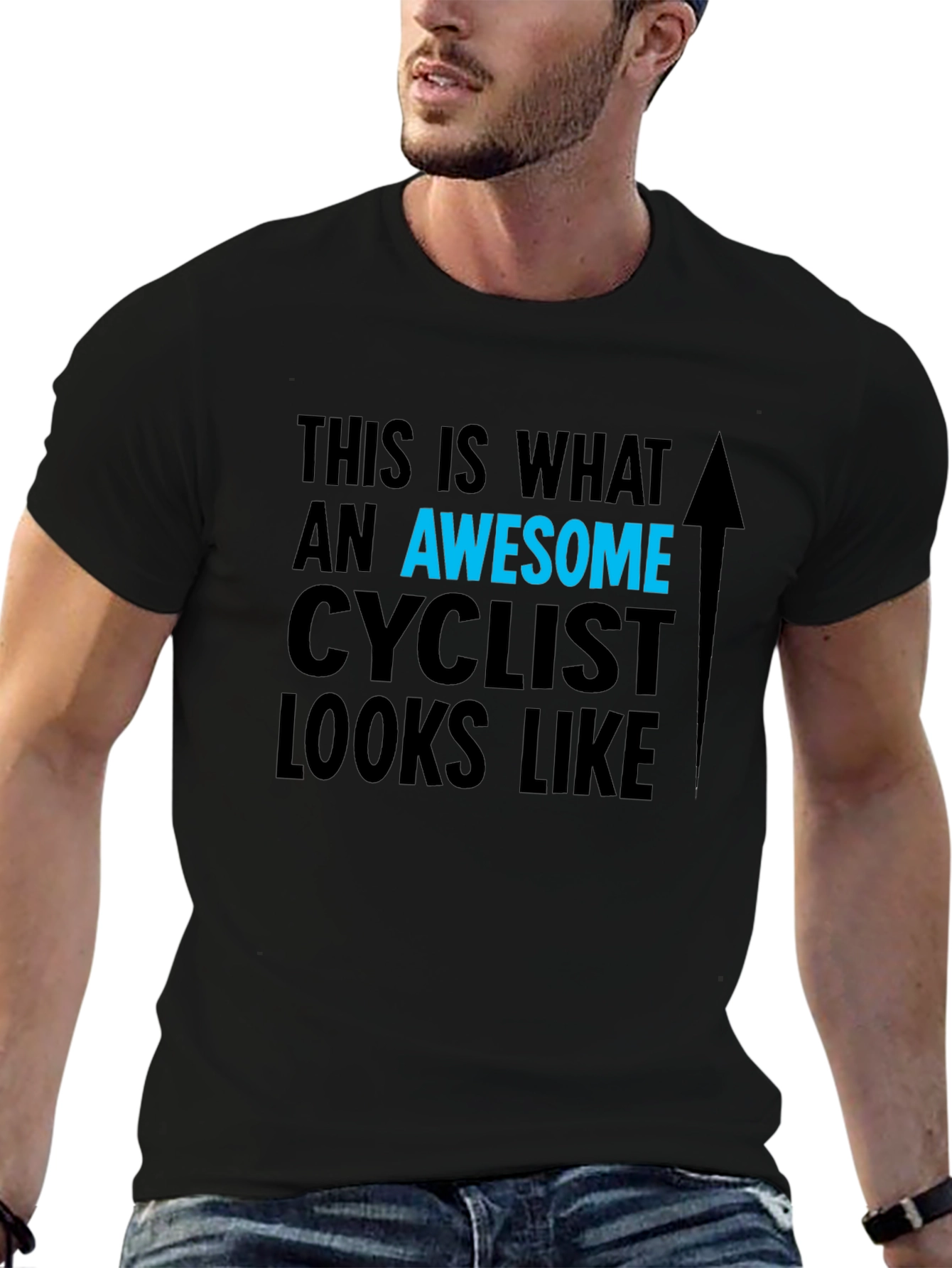 Awesome Cyclist Graphic Tee - Black
