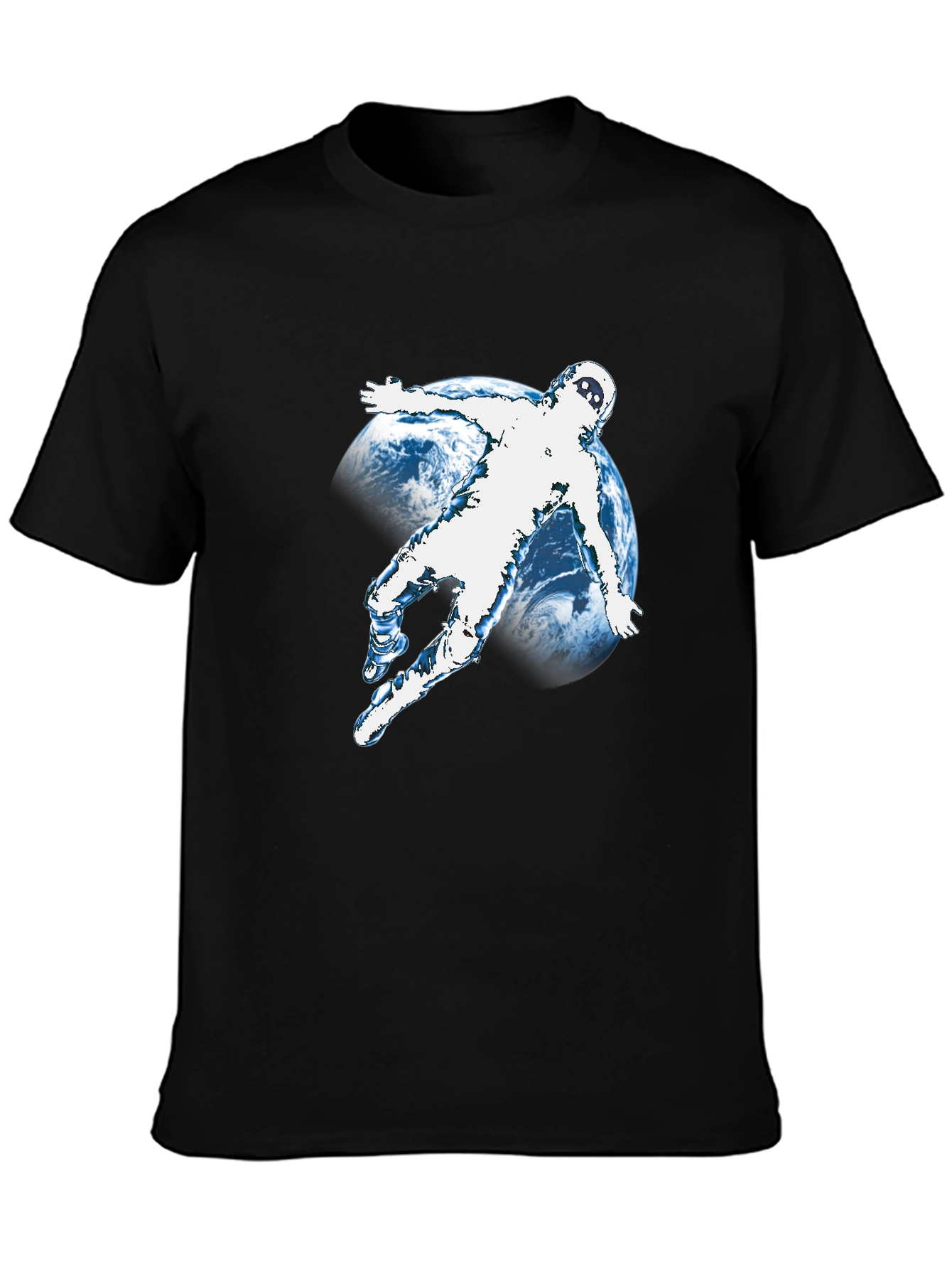 Astronaut Graphic T-Shirt - Black Crew Neck