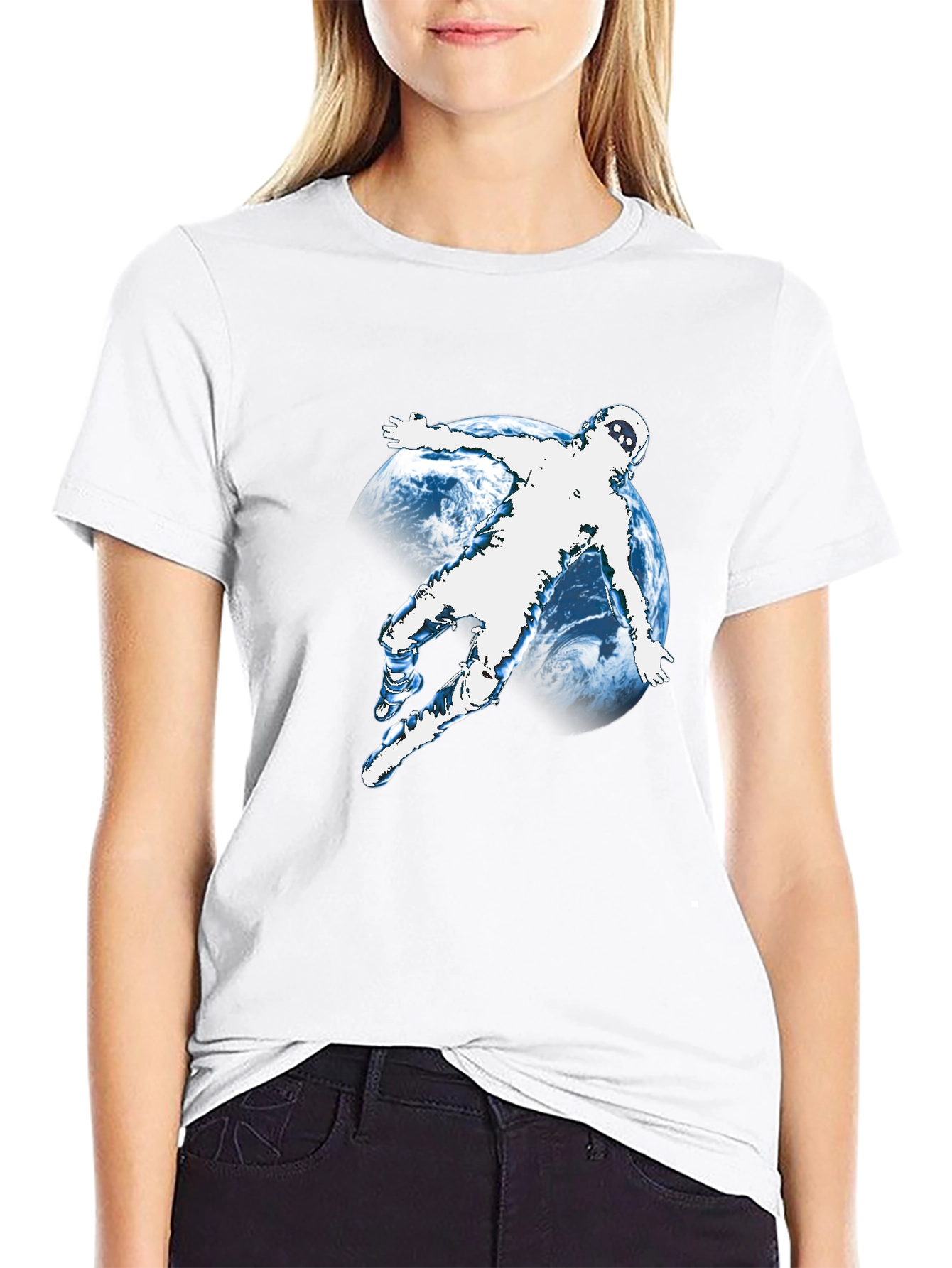 Astronaut Graphic T-Shirt - Black Crew Neck