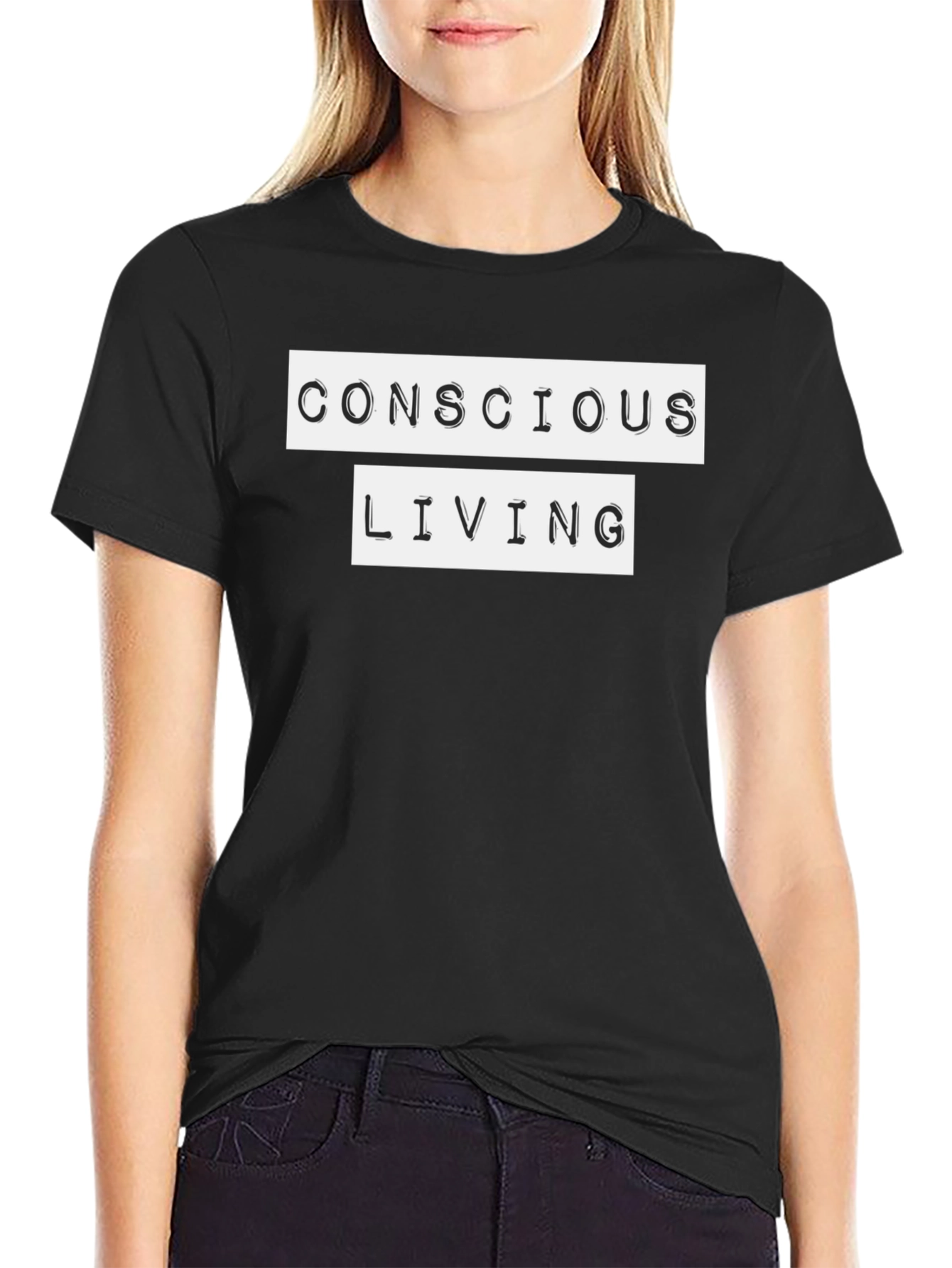 Conscious Living Graphic Tee - Black