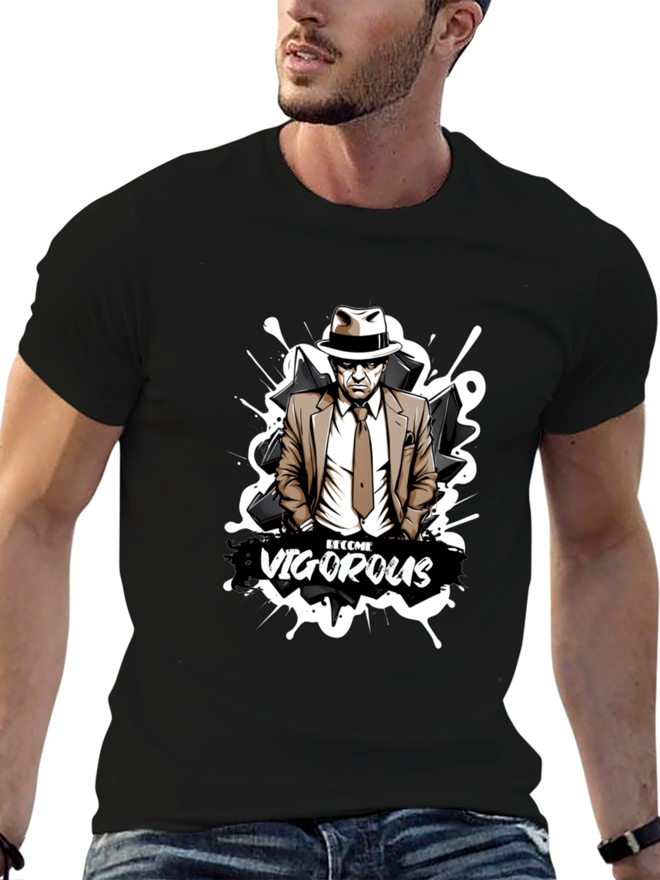 Vigorous Graphic T-Shirt - Black