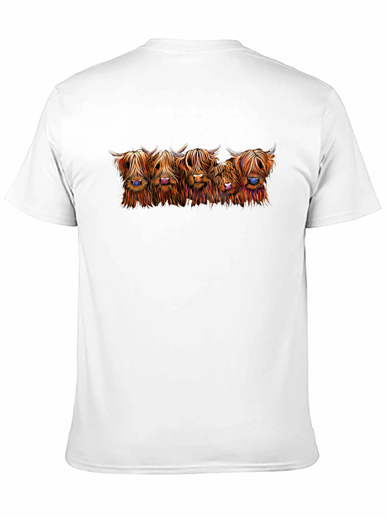 Highland Cow Graphic Print T-Shirt - Black