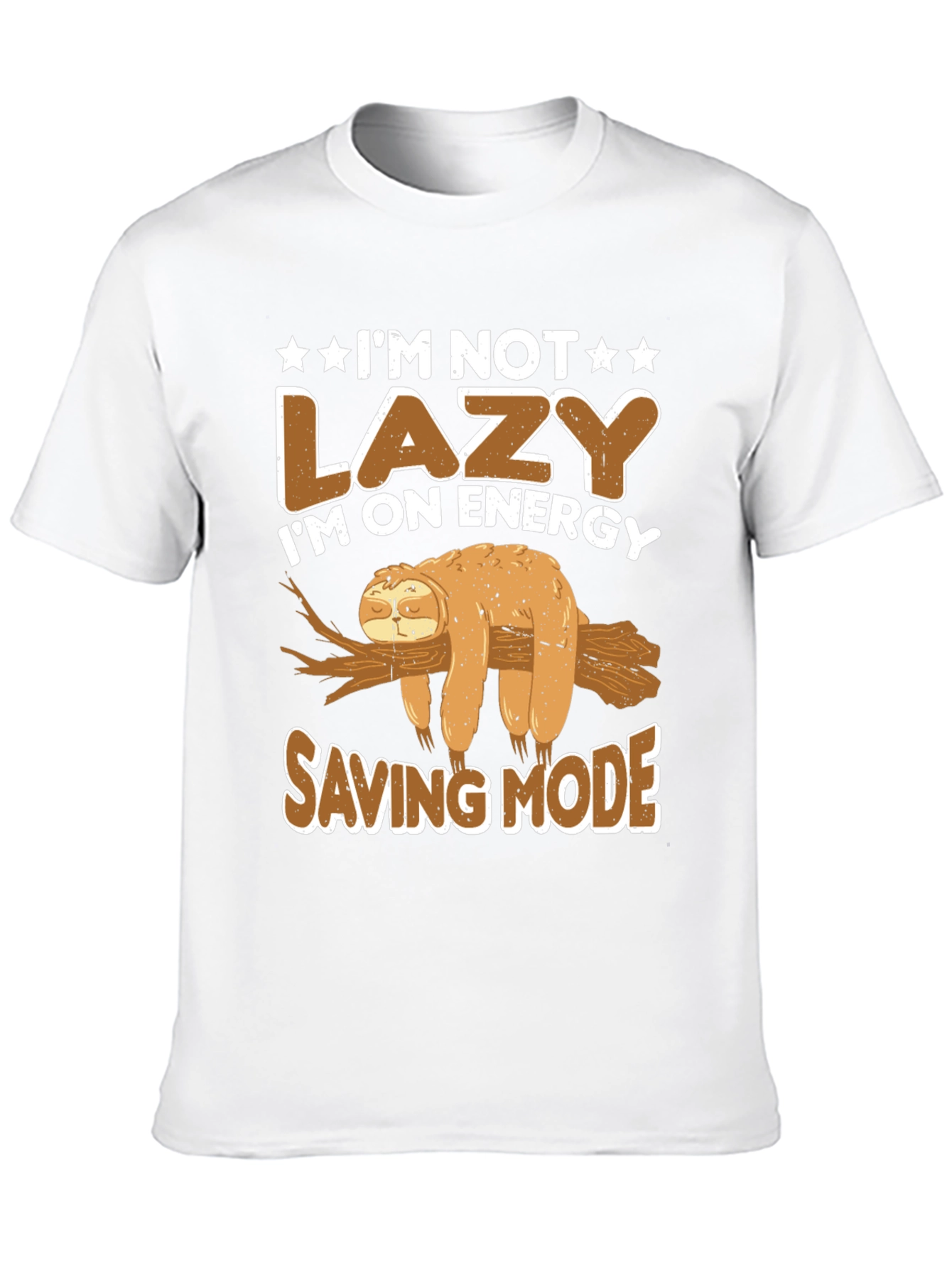 Lazy Sloth Energy Saving Mode Graphic T-Shirt