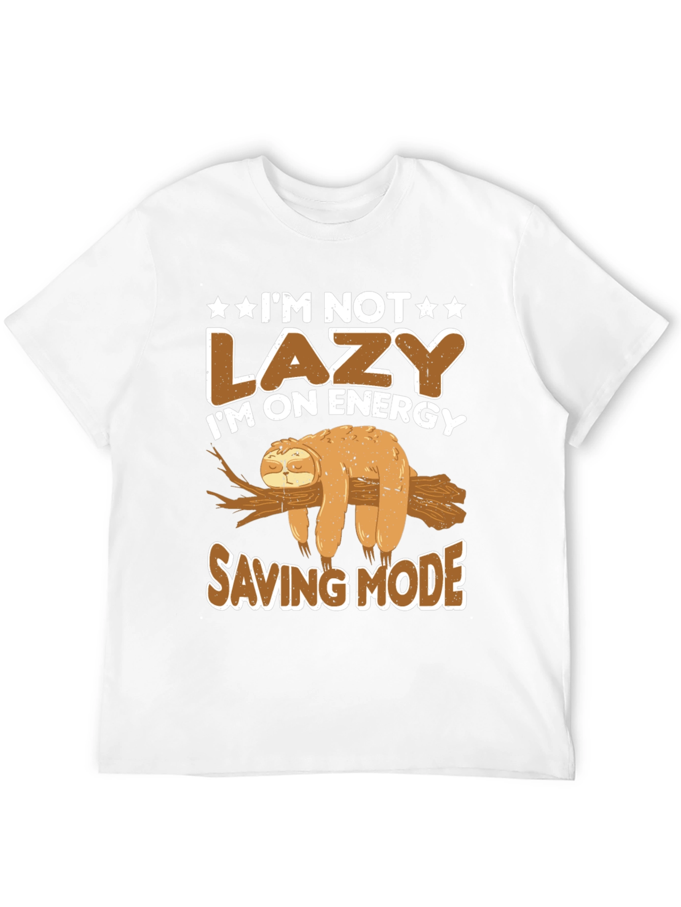Lazy Sloth Energy Saving Mode Graphic T-Shirt