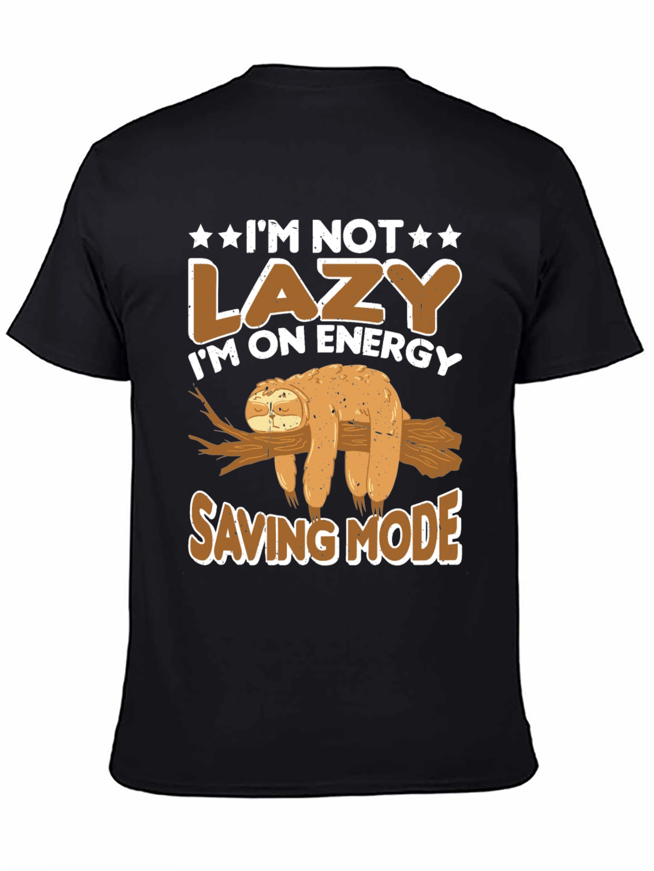 Lazy Sloth Energy Saving Mode Graphic T-Shirt