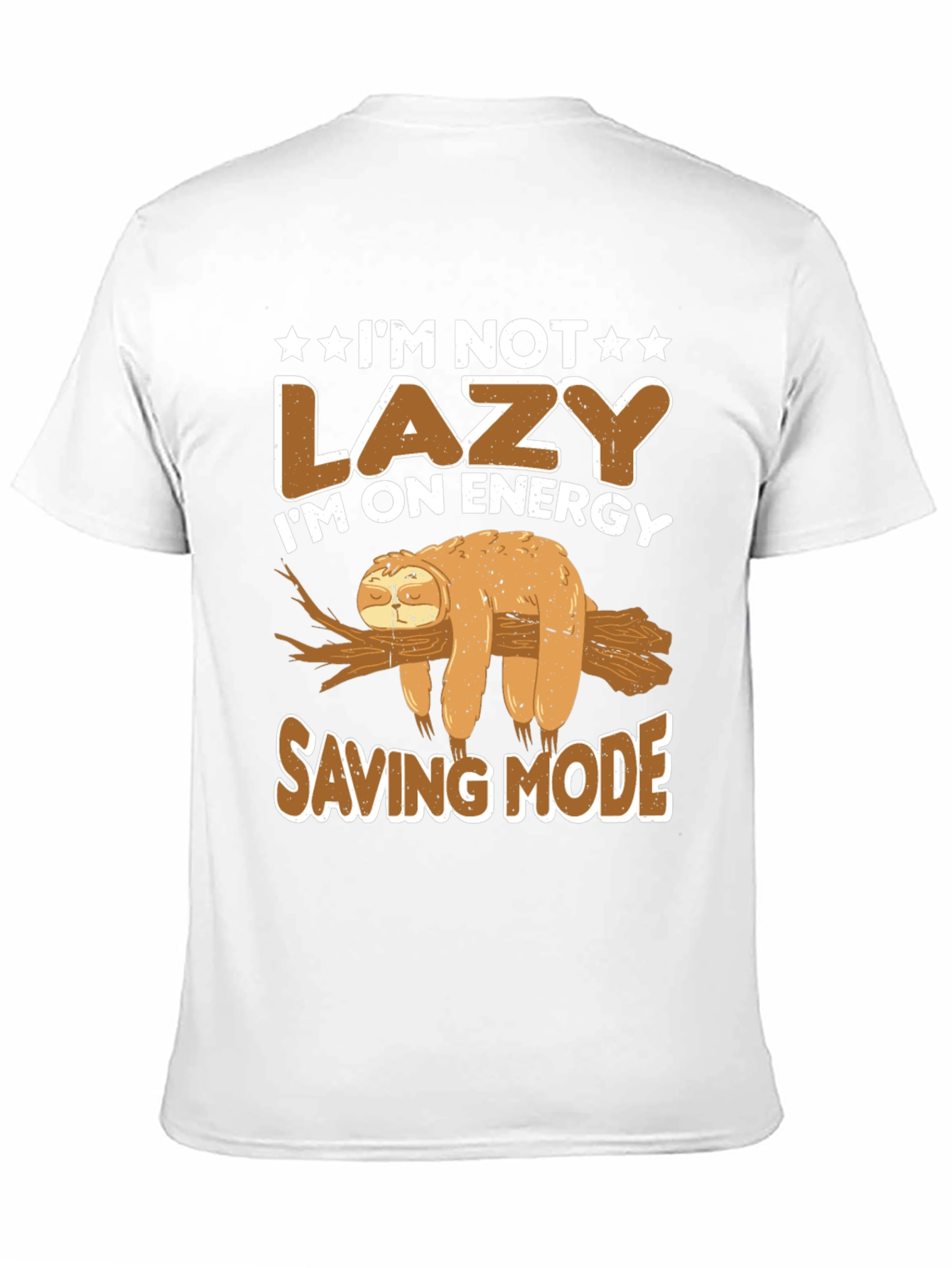 Lazy Sloth Energy Saving Mode Graphic T-Shirt