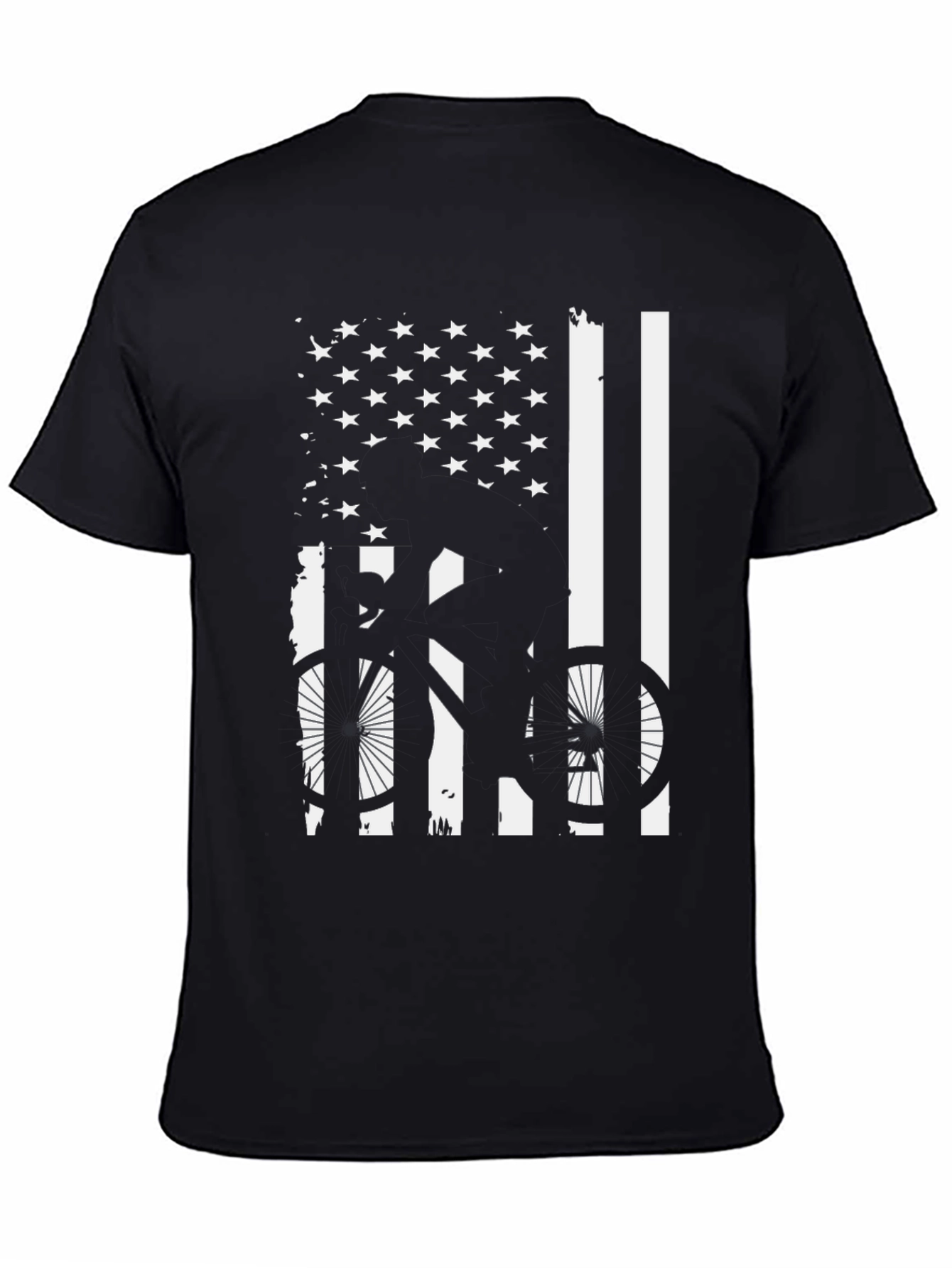 American Flag Bicycle Graphic Tee - Black