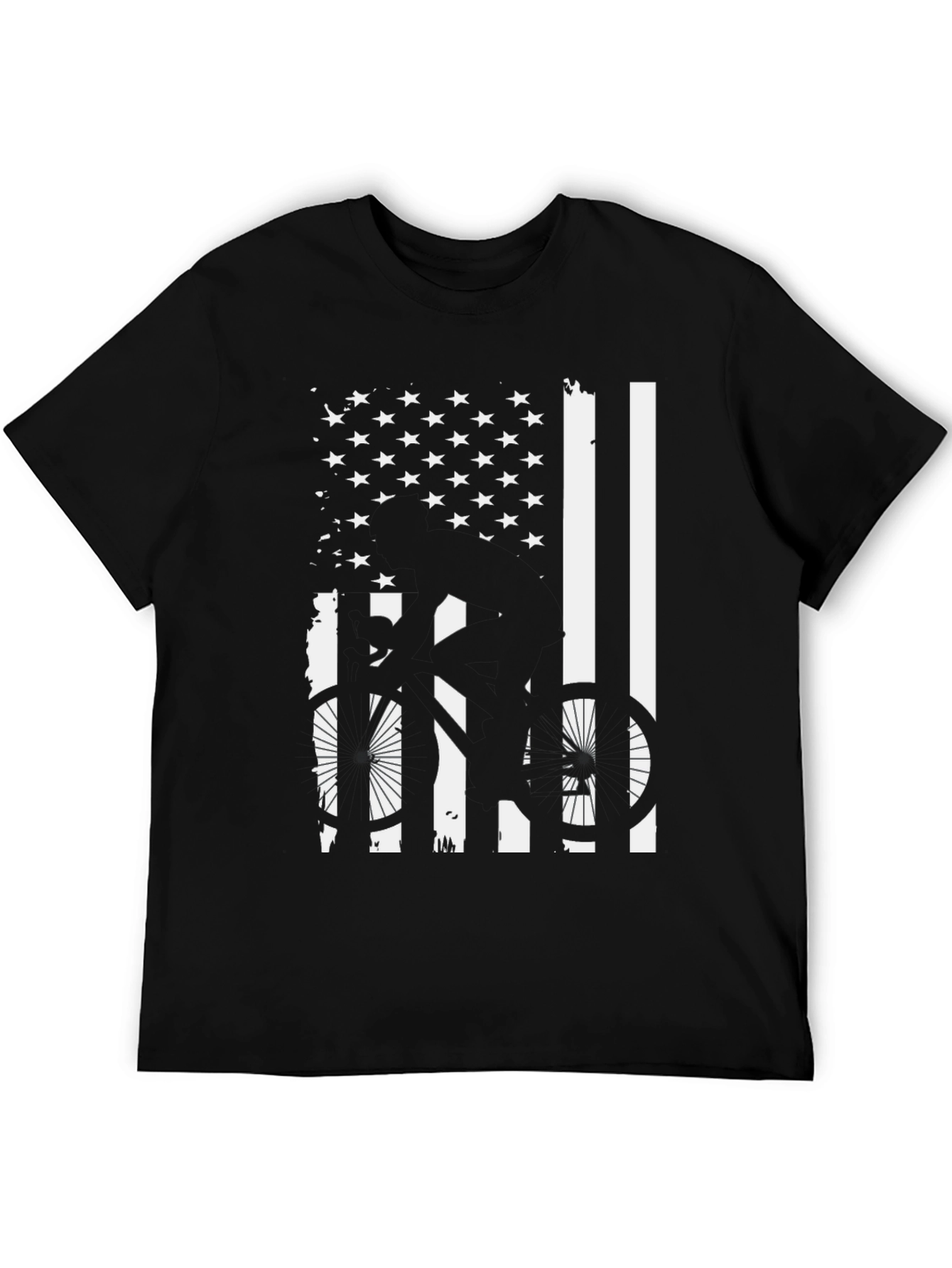 American Flag Bicycle Graphic Tee - Black