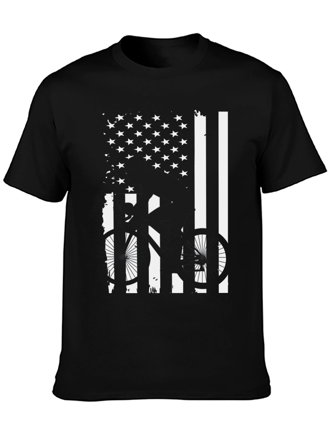 American Flag Bicycle Graphic Tee - Black