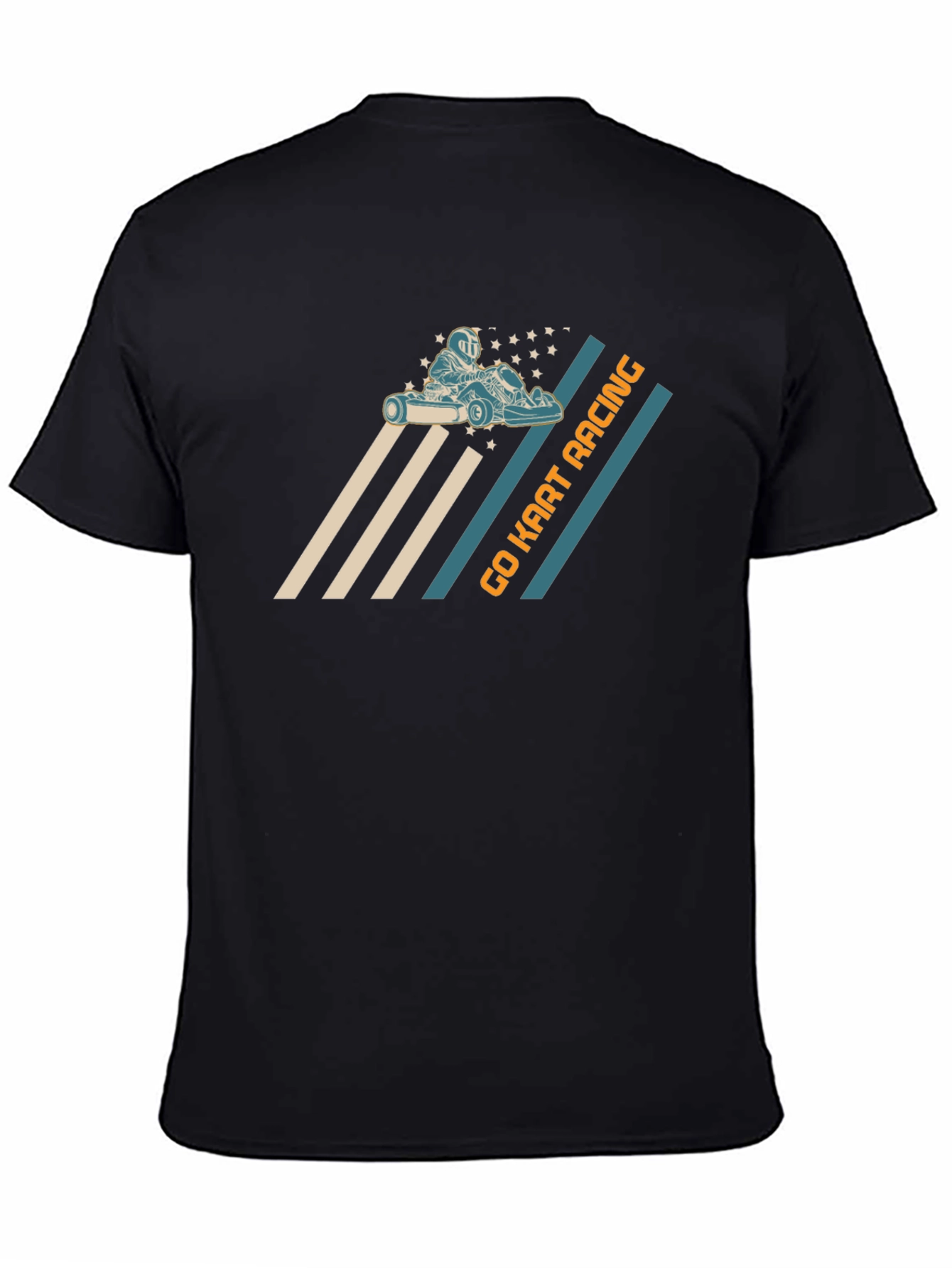 Go Kart Racing Graphic Tee - Black Cotton T-Shirt