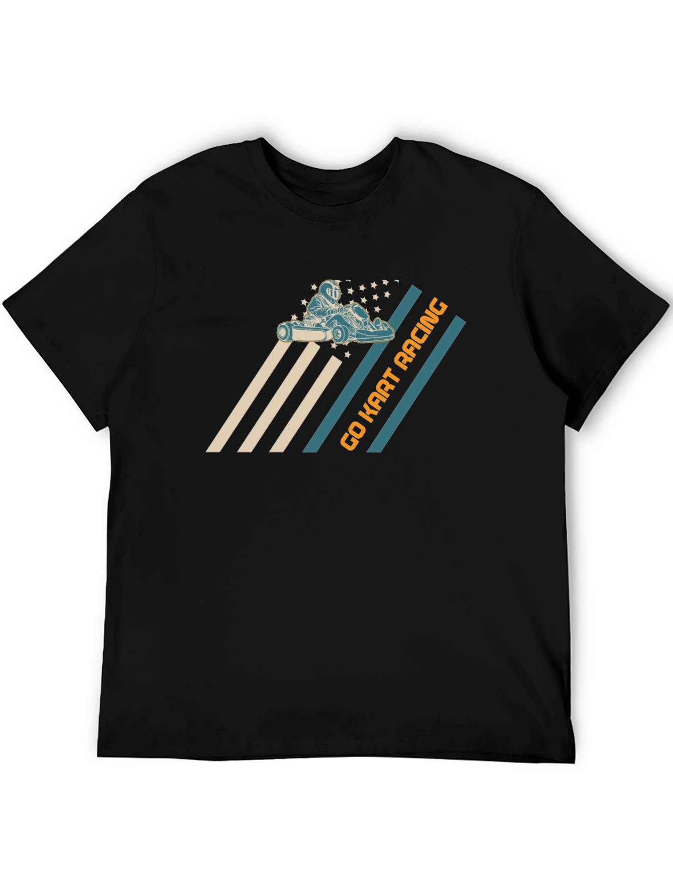 Go Kart Racing Graphic Tee - Black Cotton T-Shirt