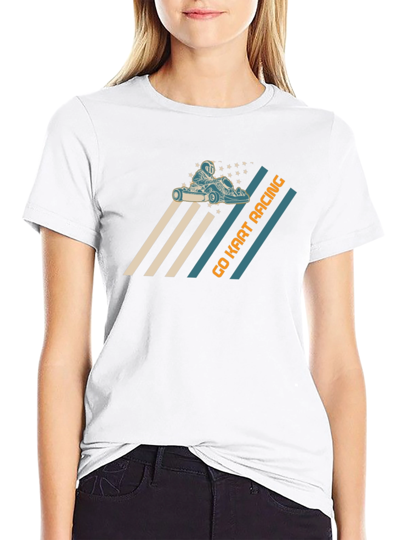 Go Kart Racing Graphic Tee - Black Cotton T-Shirt