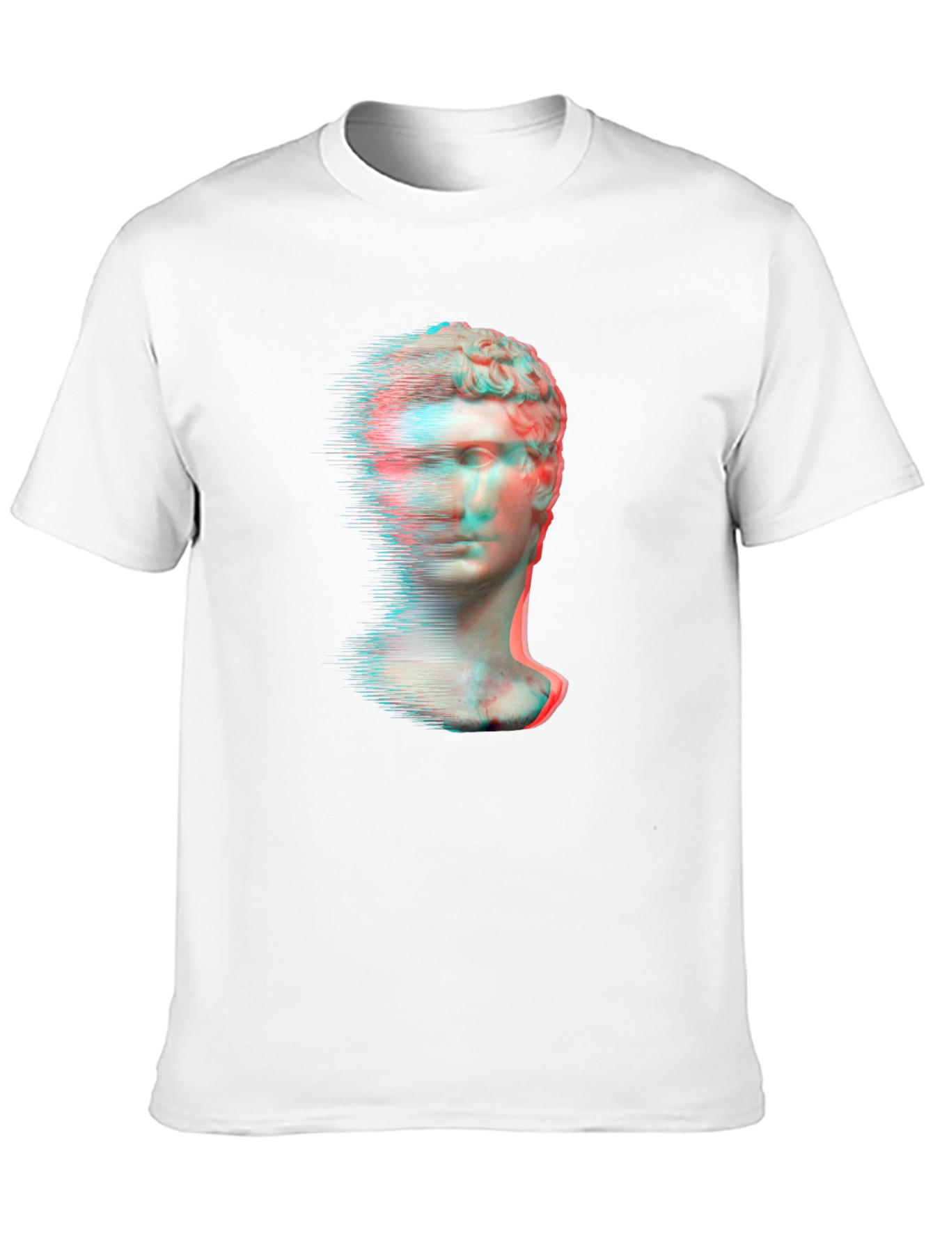 Glitch Art Statue Graphic Tee
