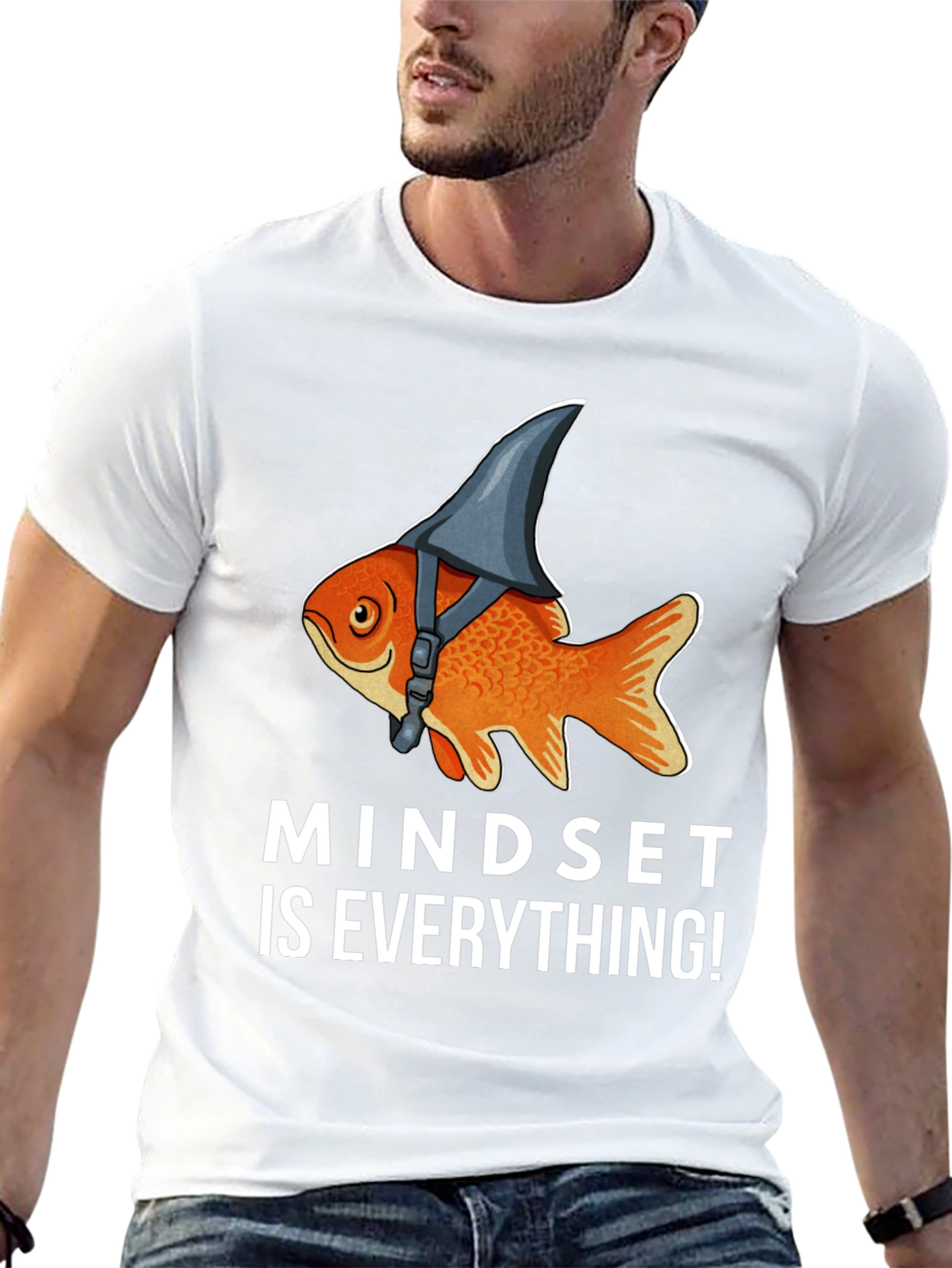 Mindset T-Shirt: Goldfish Shark Fin Humor