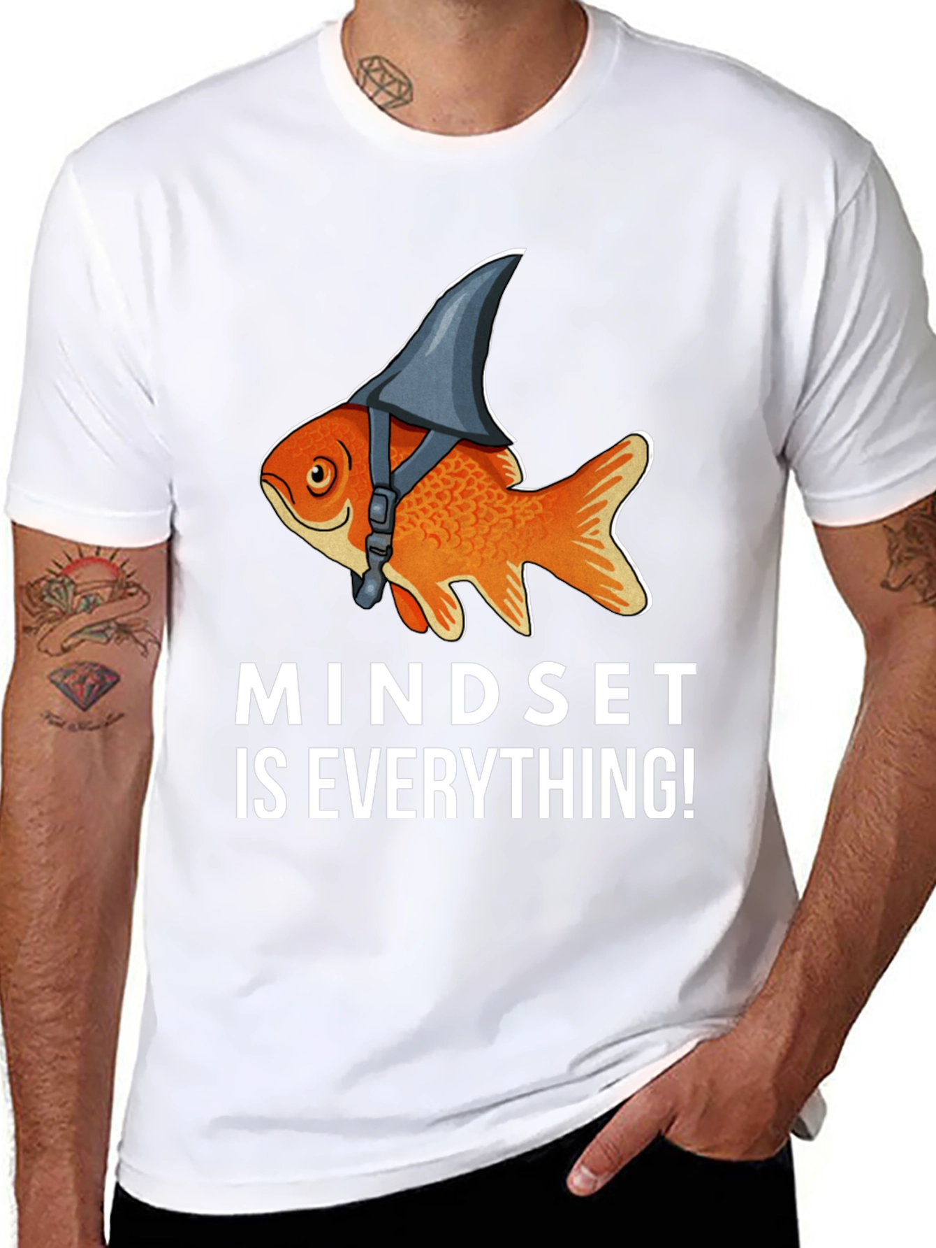 Mindset T-Shirt: Goldfish Shark Fin Humor