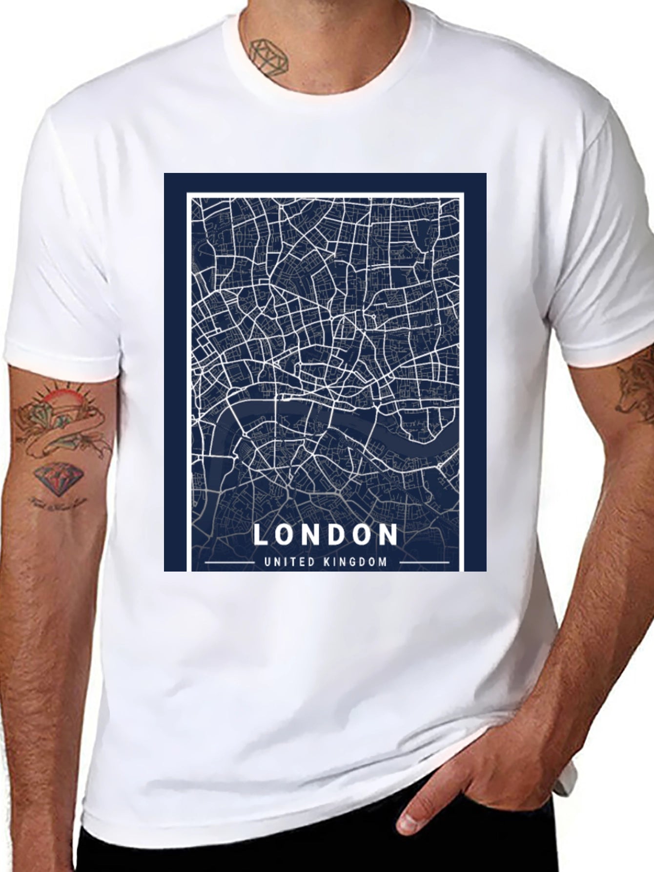 London Map Graphic T-Shirt - Black