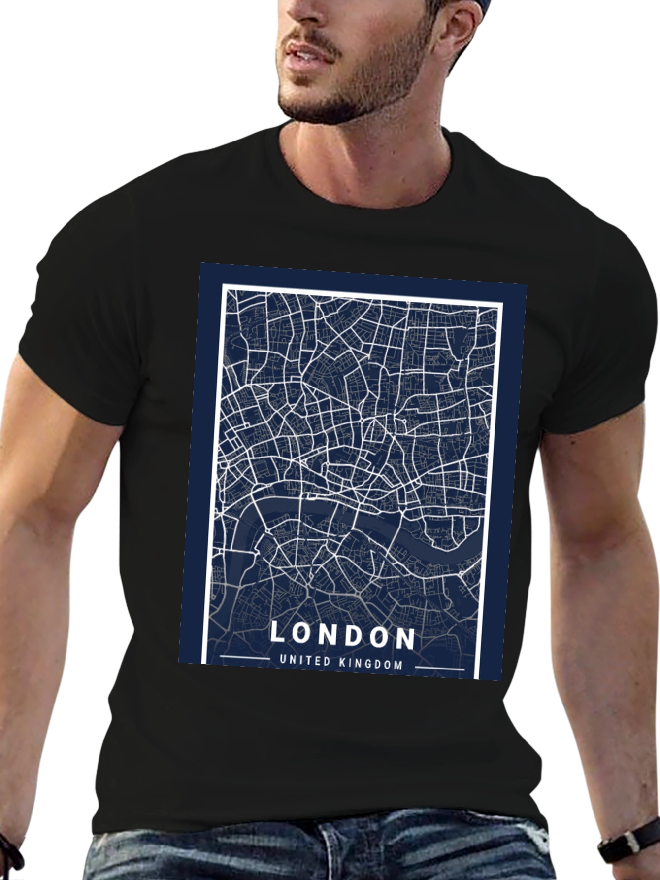 London Map Graphic T-Shirt - Black