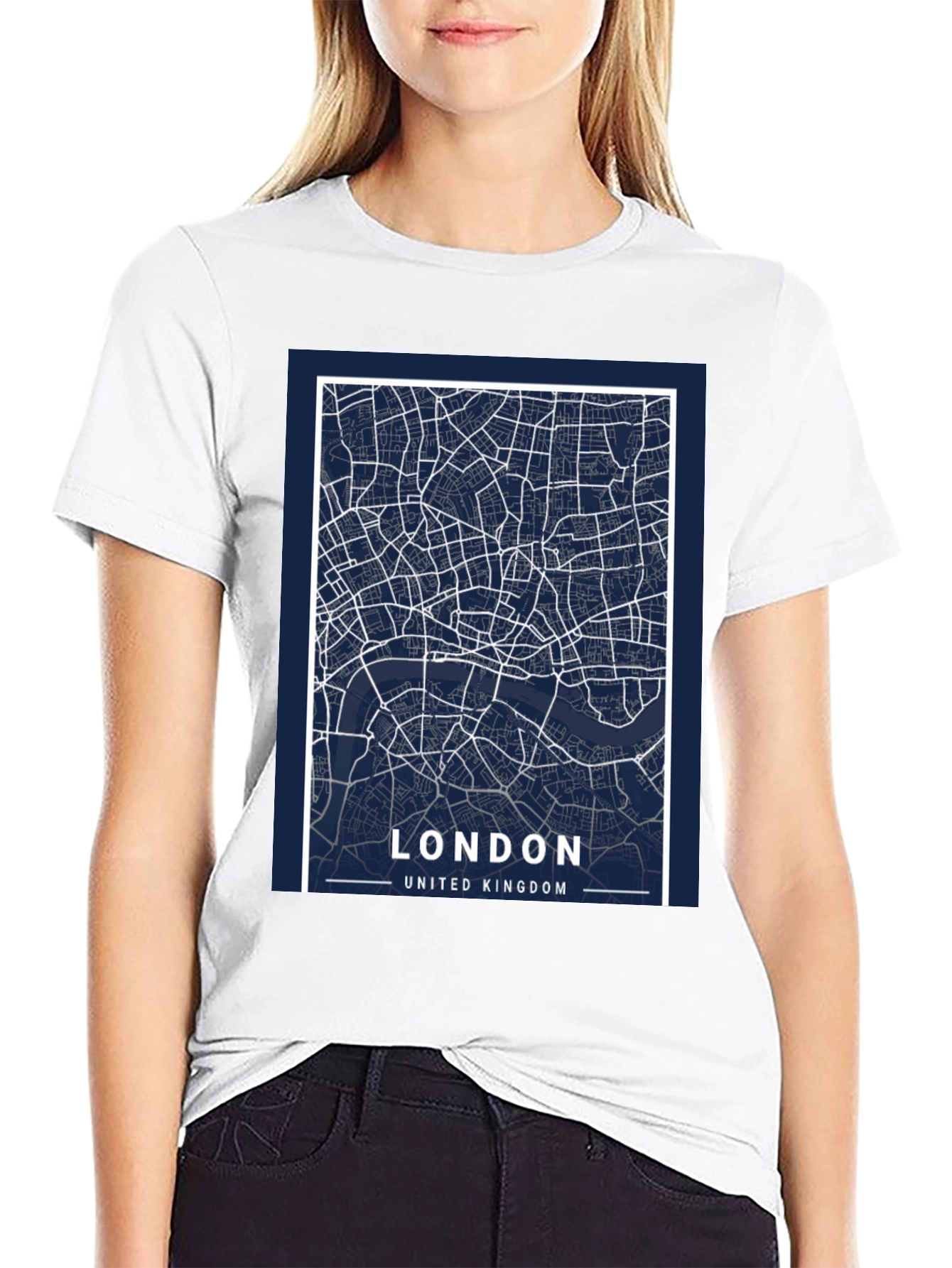 London Map Graphic T-Shirt - Black