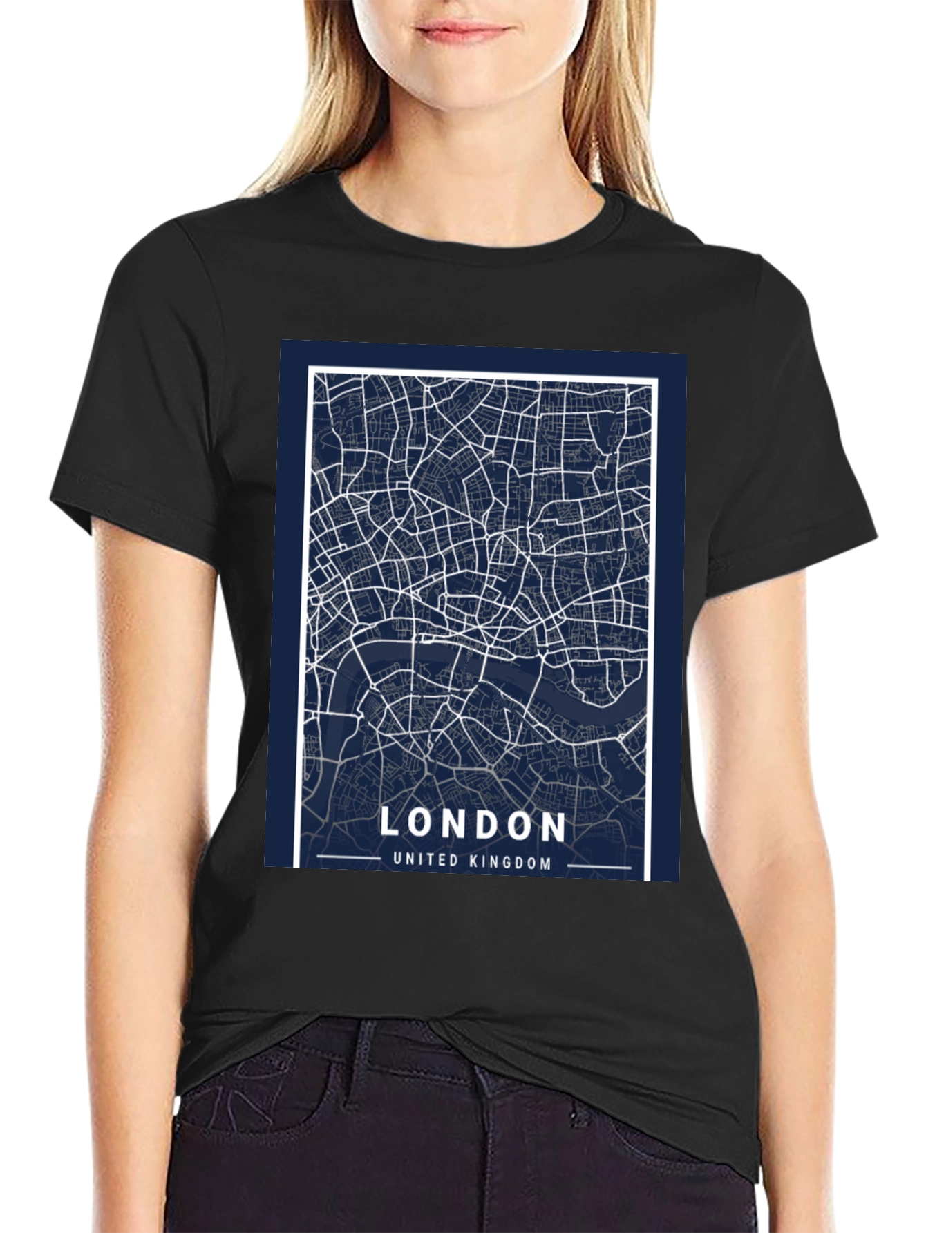 London Map Graphic T-Shirt - Black