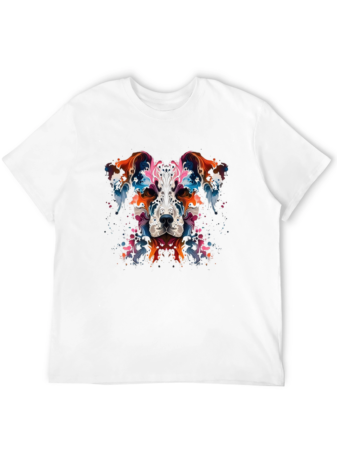Abstract Dog Graphic Black T-Shirt